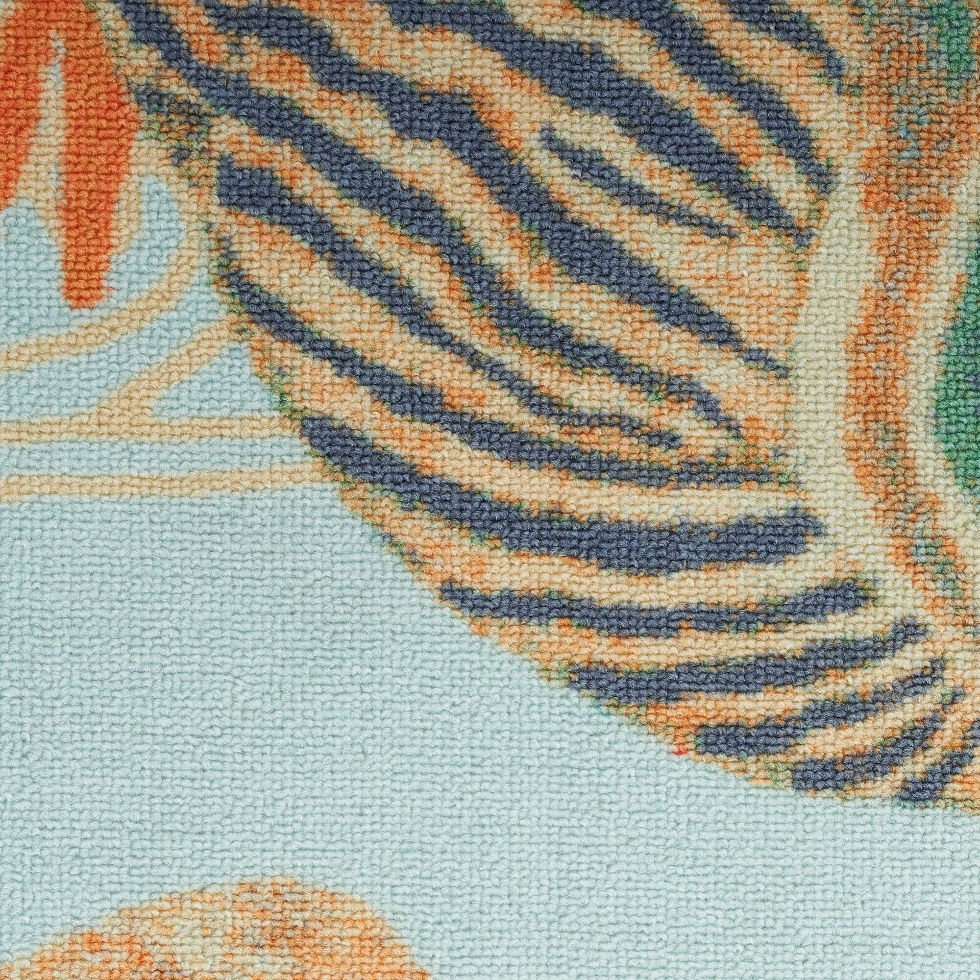 Waverly Sun & Shade Shore Thing Tropical Sea Shell Floral Indoor Outdoor Area Rug