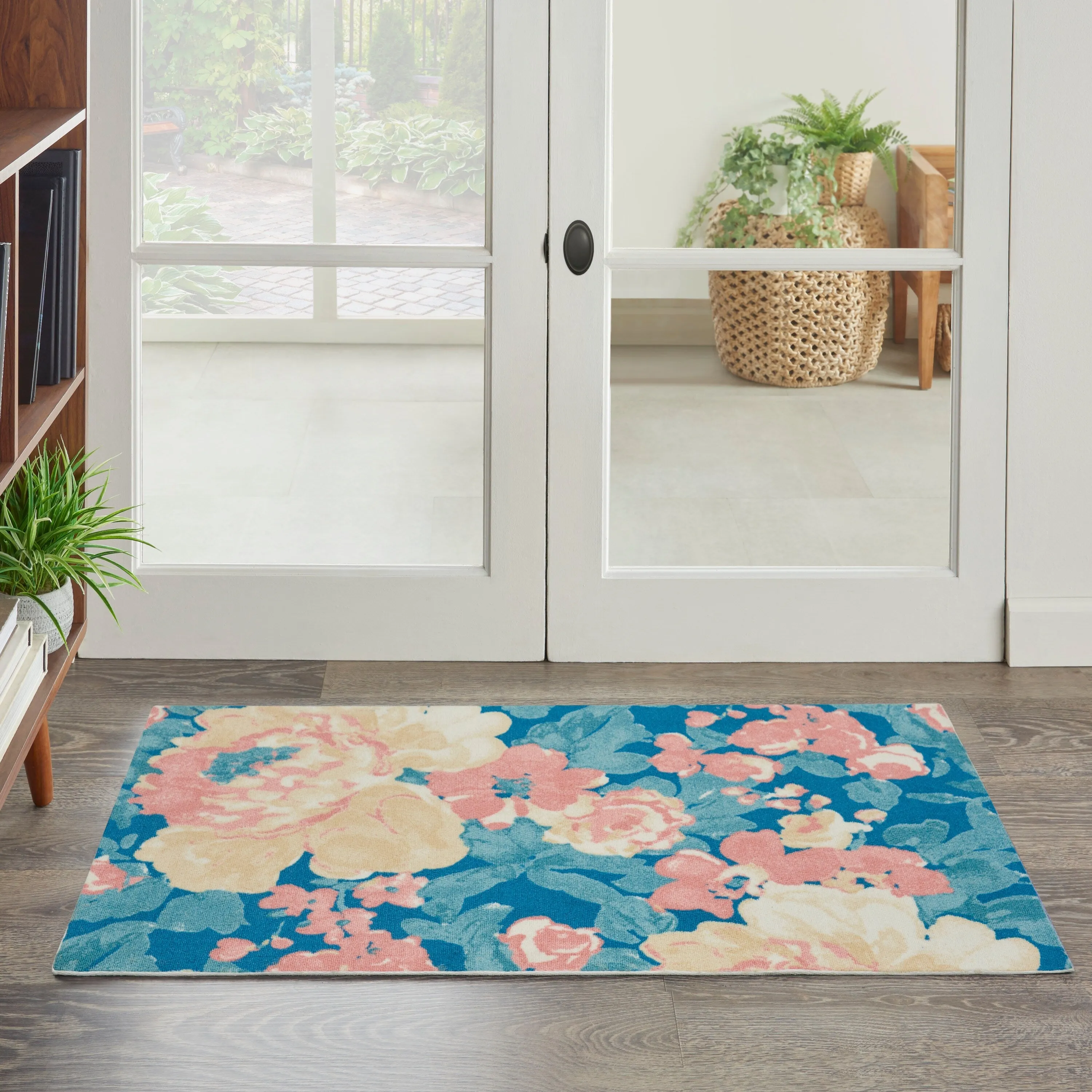 Waverly Sun N' Shade Botanical Floral Garden Farmhouse Indoor/Outdoor Area Rug