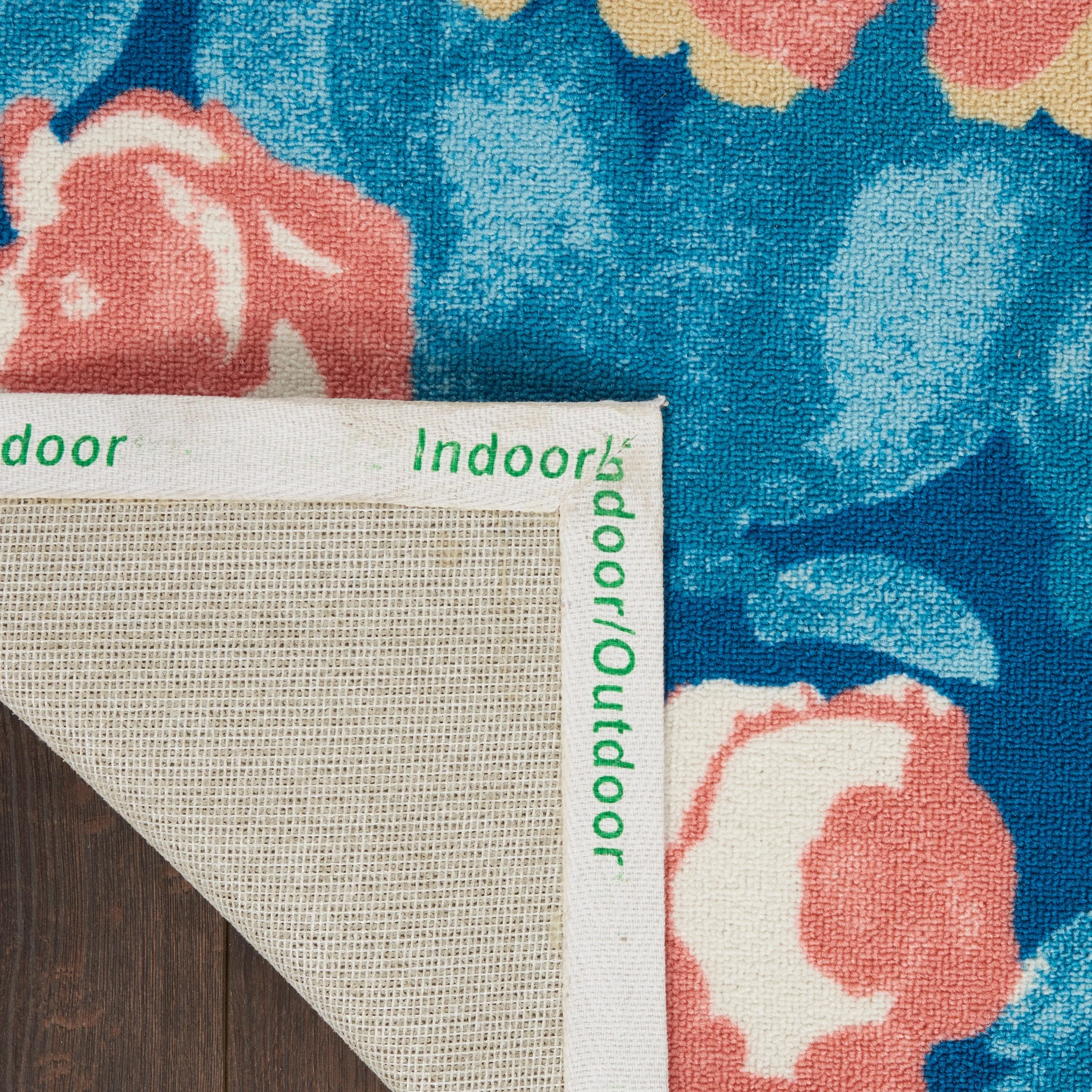 Waverly Sun N' Shade Botanical Floral Garden Farmhouse Indoor/Outdoor Area Rug