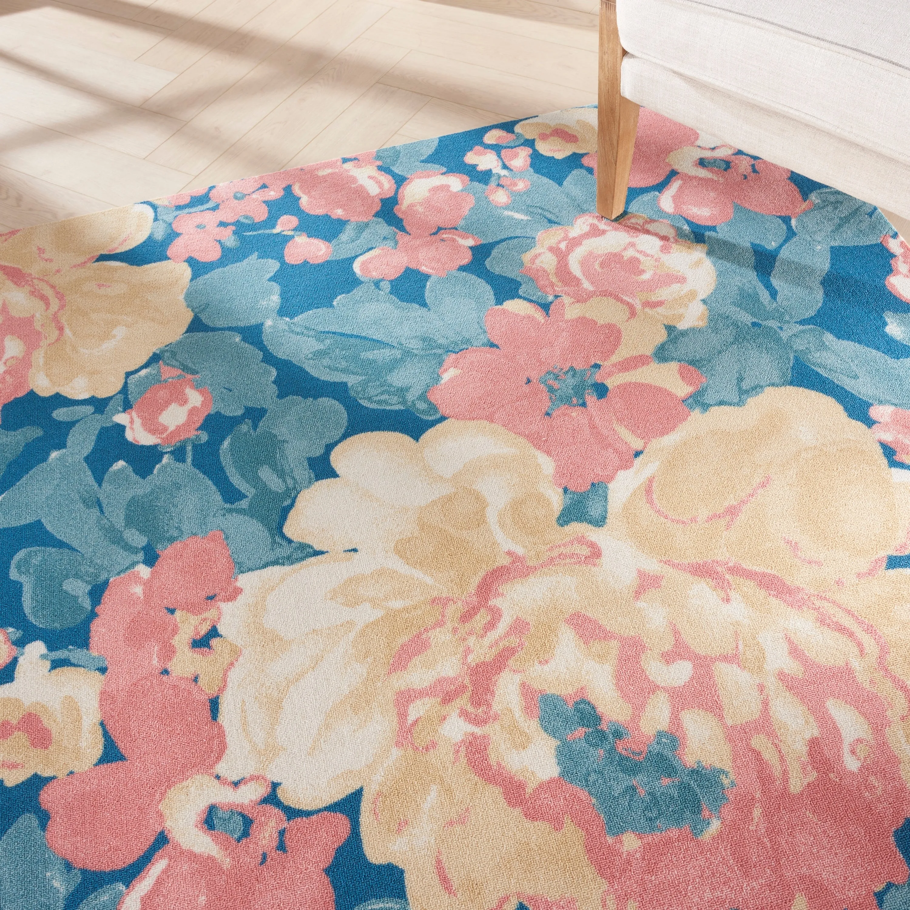 Waverly Sun N' Shade Botanical Floral Garden Farmhouse Indoor/Outdoor Area Rug