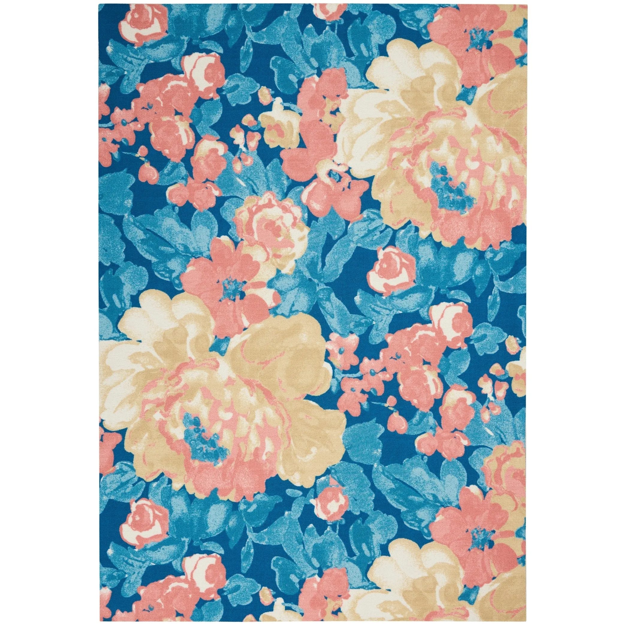 Waverly Sun N' Shade Botanical Floral Garden Farmhouse Indoor/Outdoor Area Rug