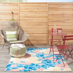 Waverly Sun N' Shade Botanical Floral Garden Farmhouse Indoor/Outdoor Area Rug