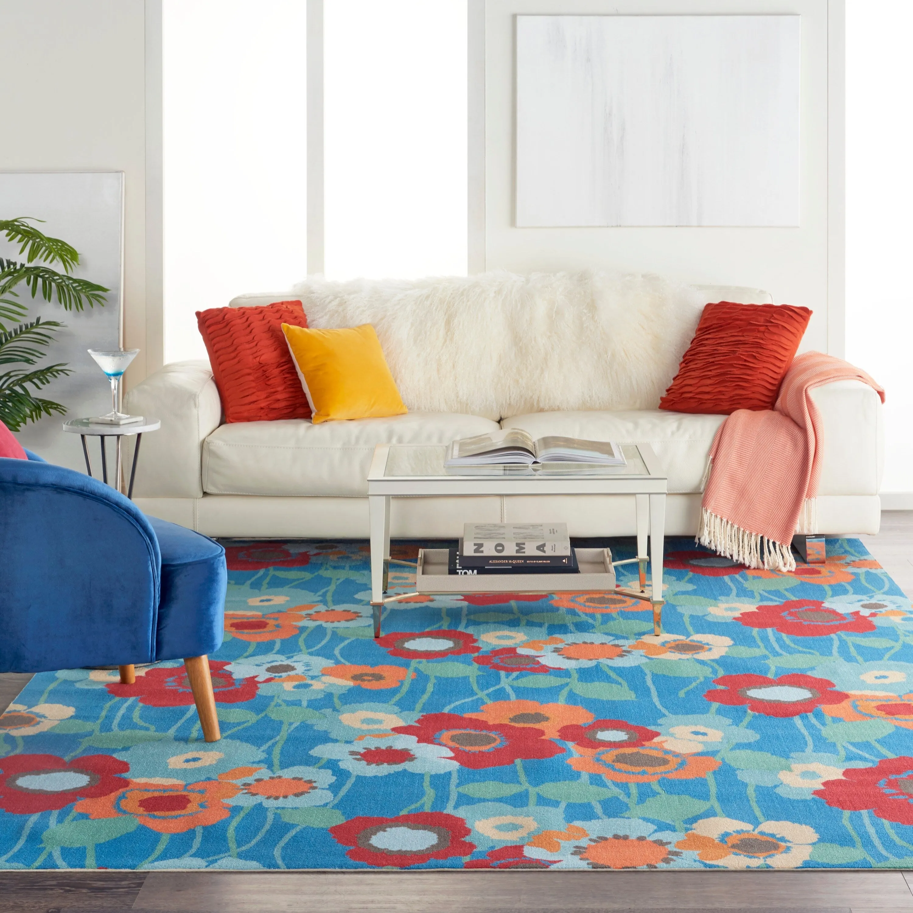 Waverly Sun N' Shade Floral Transitional Indoor/Outdoor Area Rug
