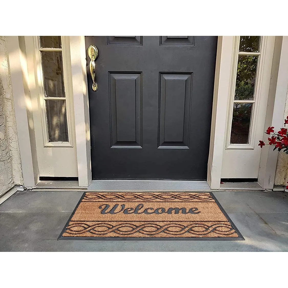 Welcome Rubber and Coir Beautifully Design Outdoor Durable Doormat 23X39. Beige