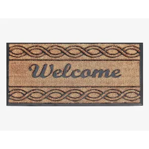 Welcome Rubber and Coir Beautifully Design Outdoor Durable Doormat 23X39. Beige