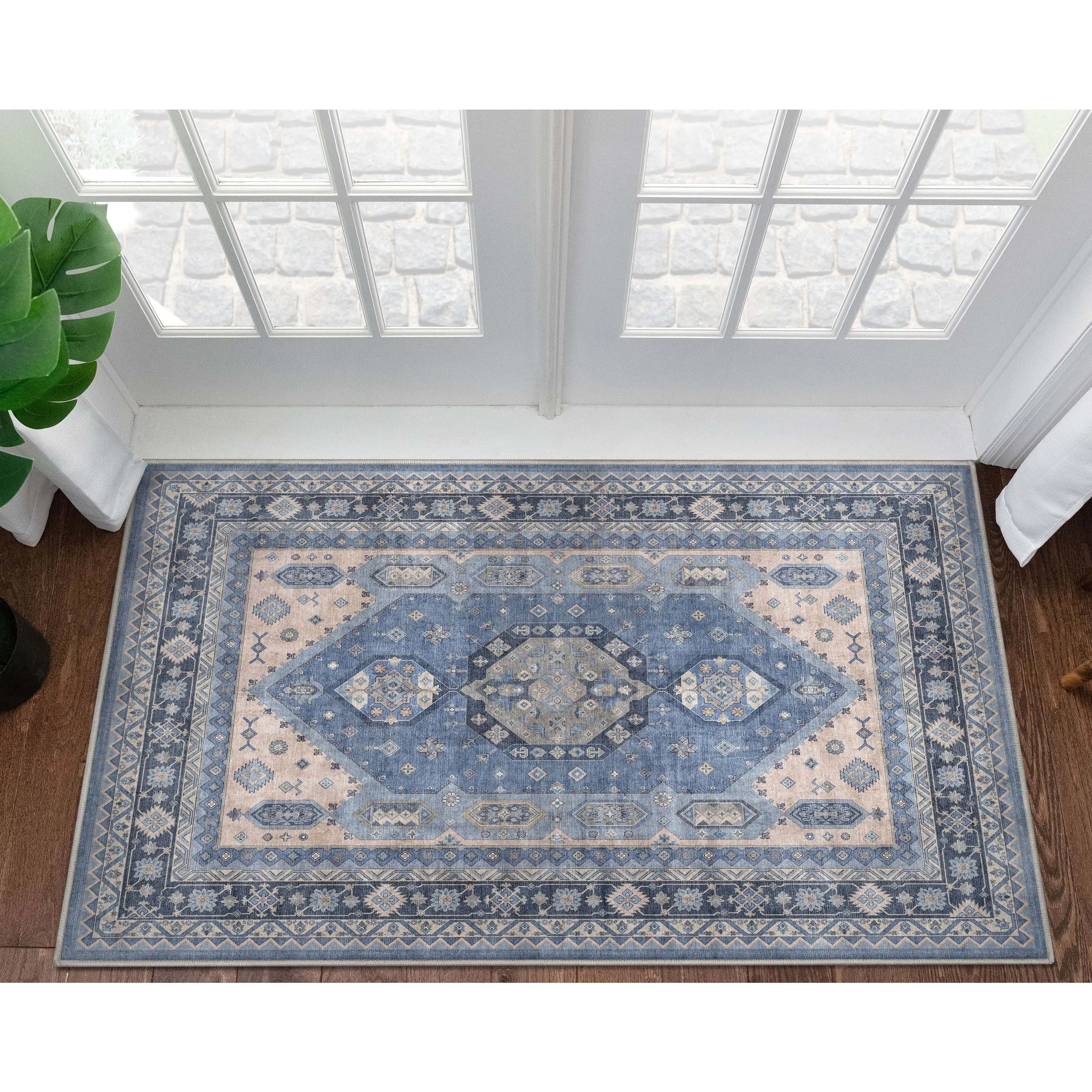 Well Woven Apollo Nicosia Medallion Flat-Weave Machine Washable Area Rug