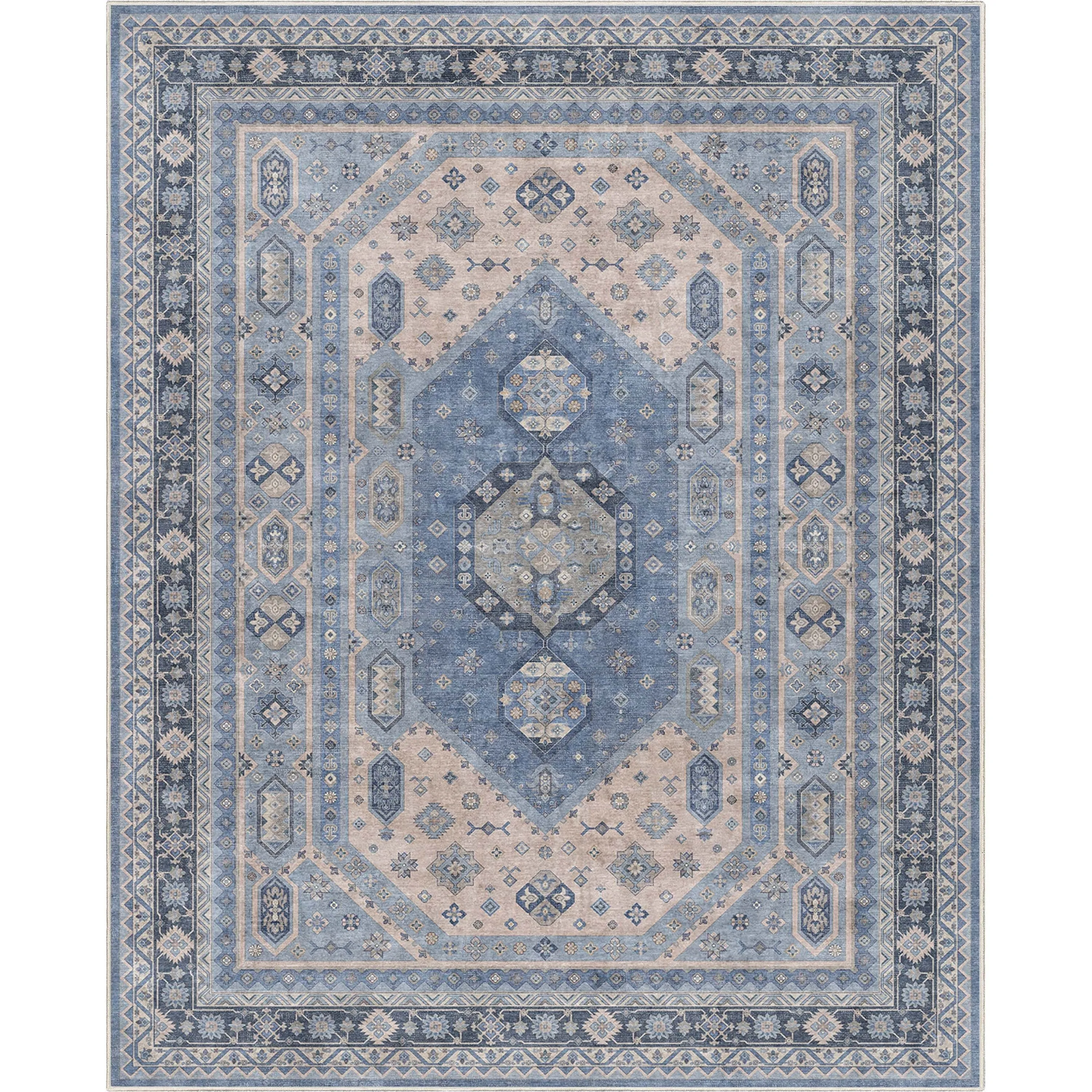 Well Woven Apollo Nicosia Medallion Flat-Weave Machine Washable Area Rug