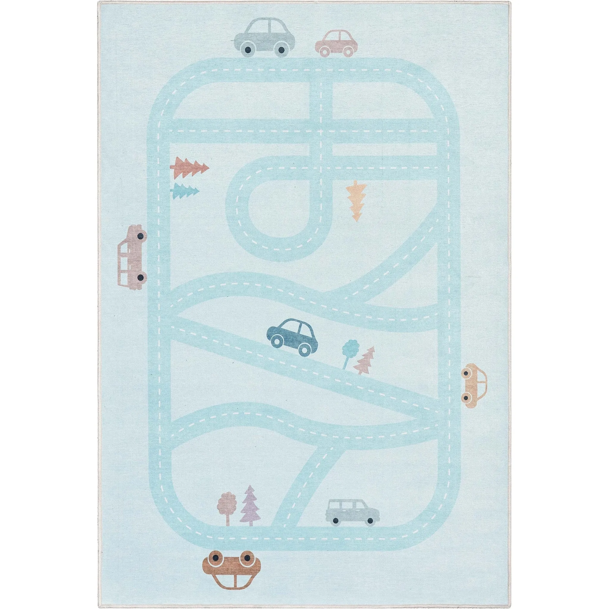 Well Woven Kids Rugs Playful Roads Modern Machine Washable Area Rug