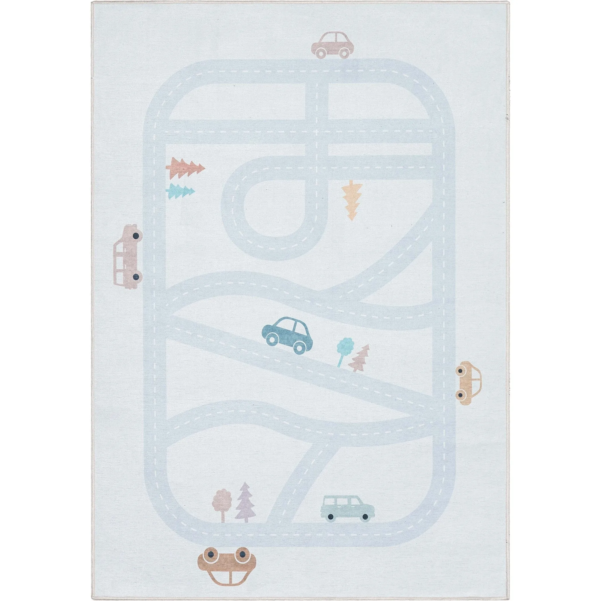 Well Woven Kids Rugs Playful Roads Modern Machine Washable Area Rug