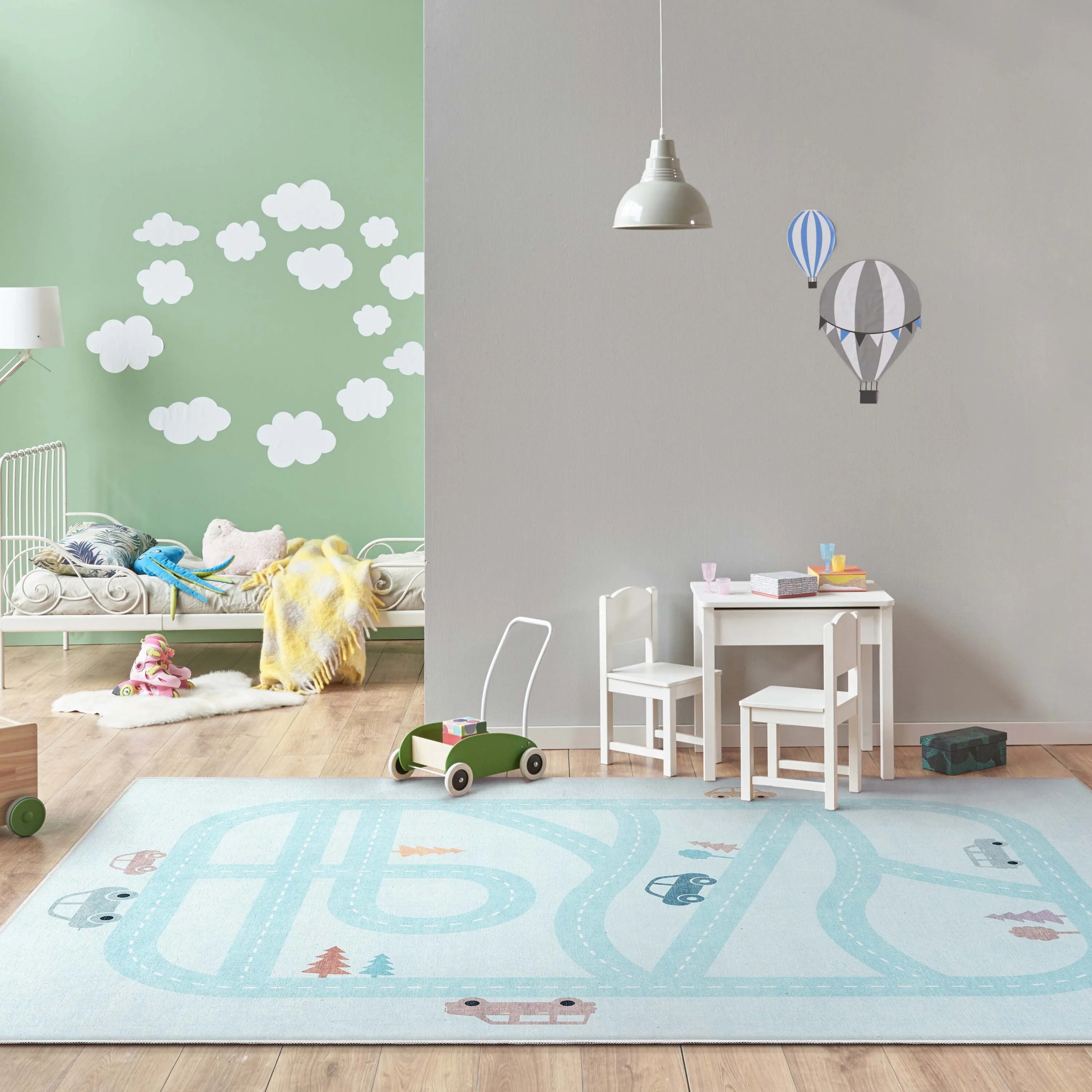 Well Woven Kids Rugs Playful Roads Modern Machine Washable Area Rug