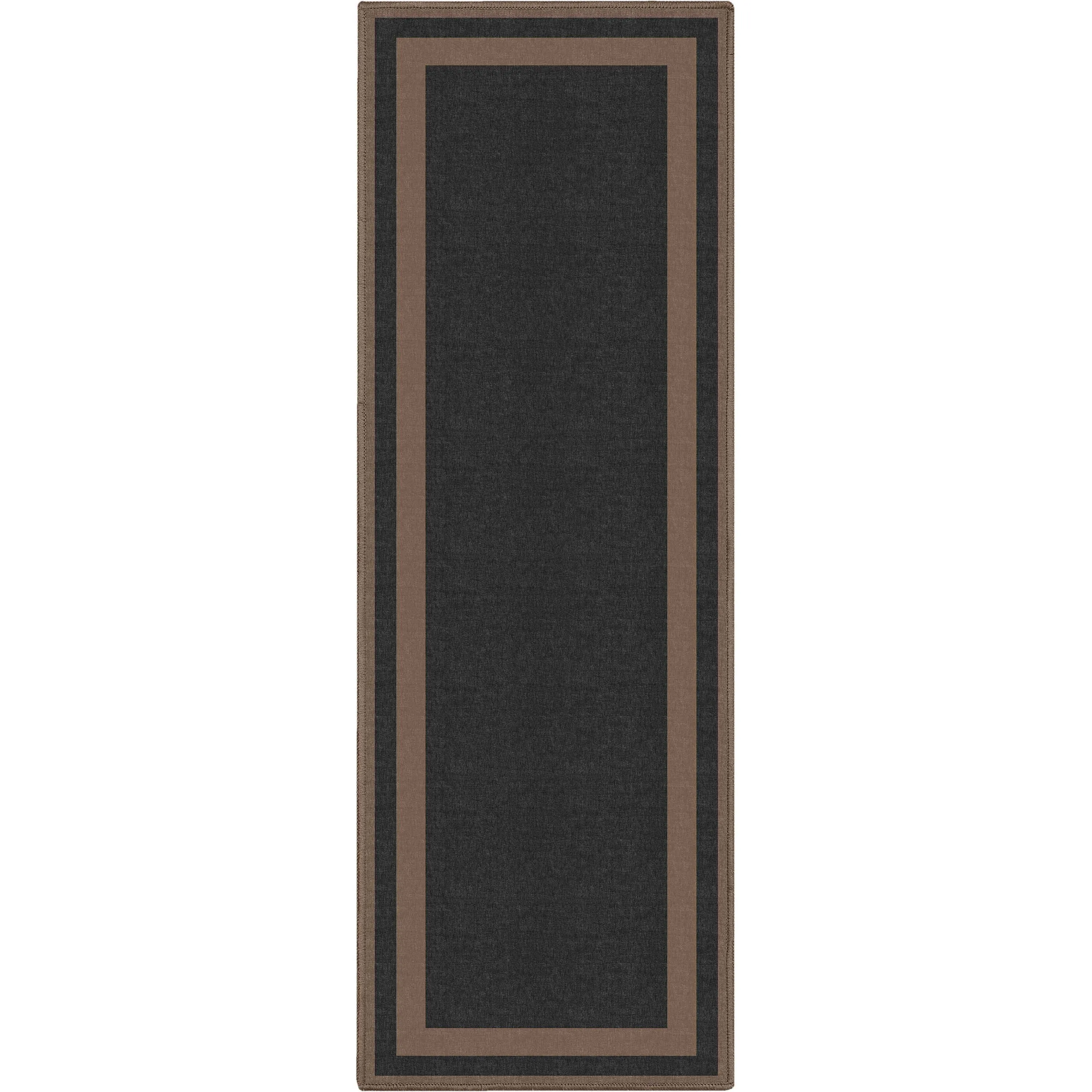 Well Woven Plain Border Flat-Weave Area Rug