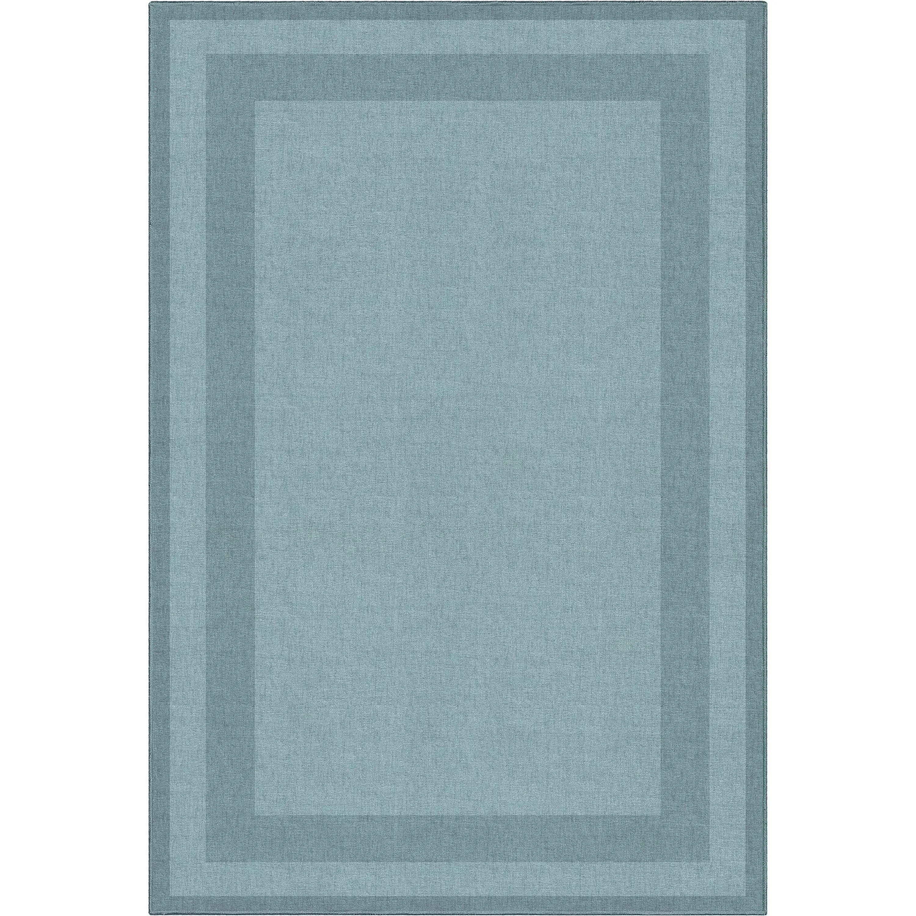 Well Woven Plain Border Flat-Weave Area Rug