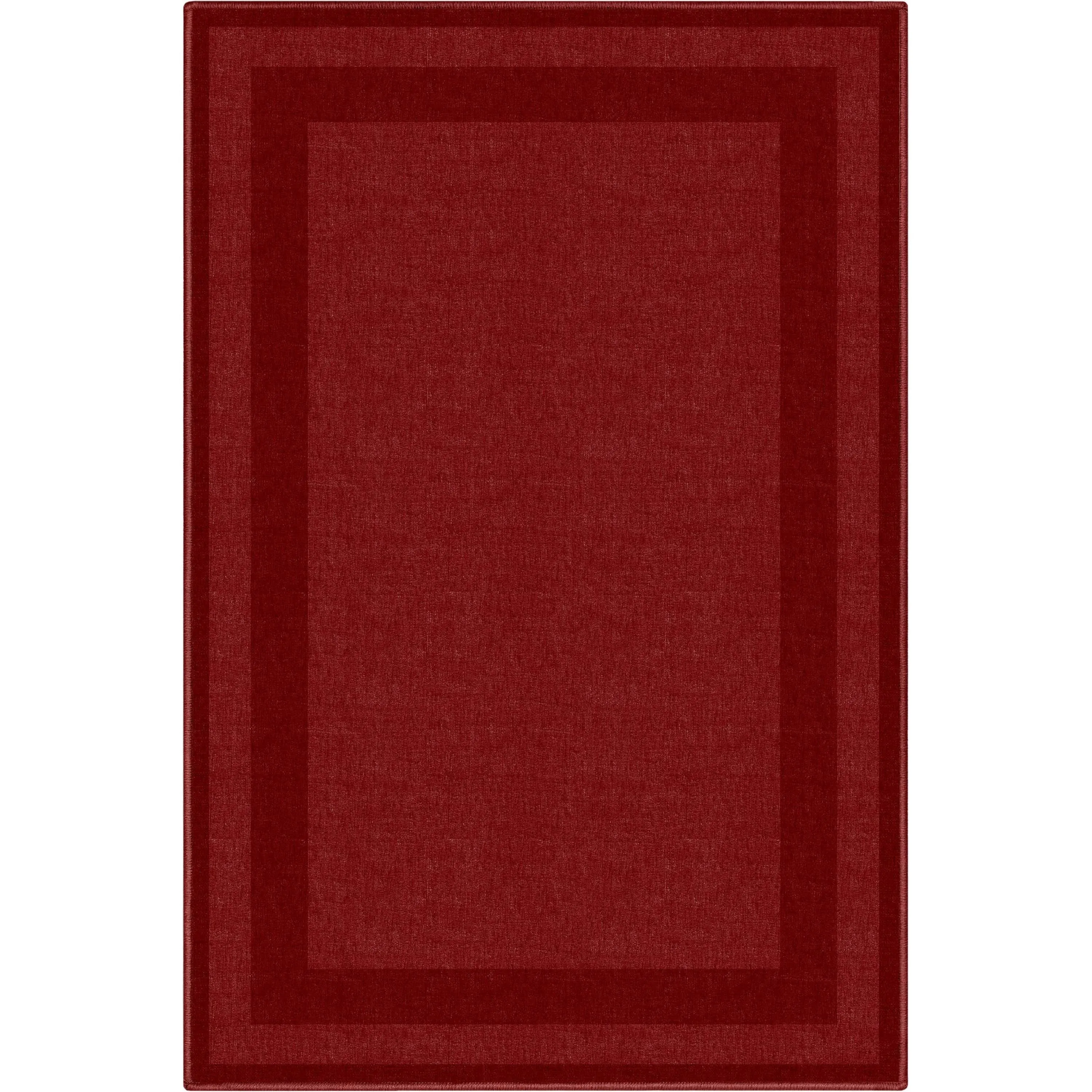Well Woven Plain Border Flat-Weave Area Rug