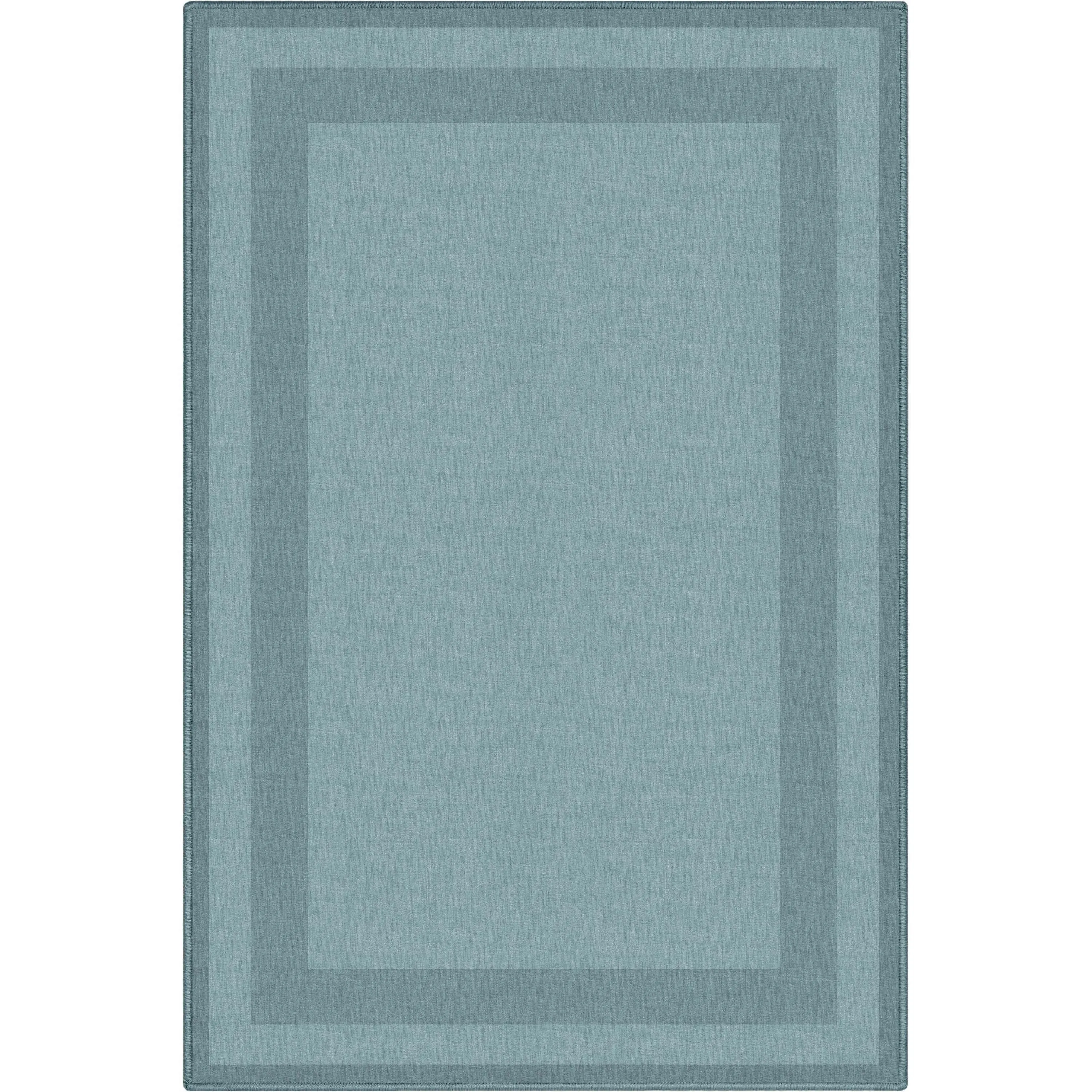 Well Woven Plain Border Flat-Weave Area Rug