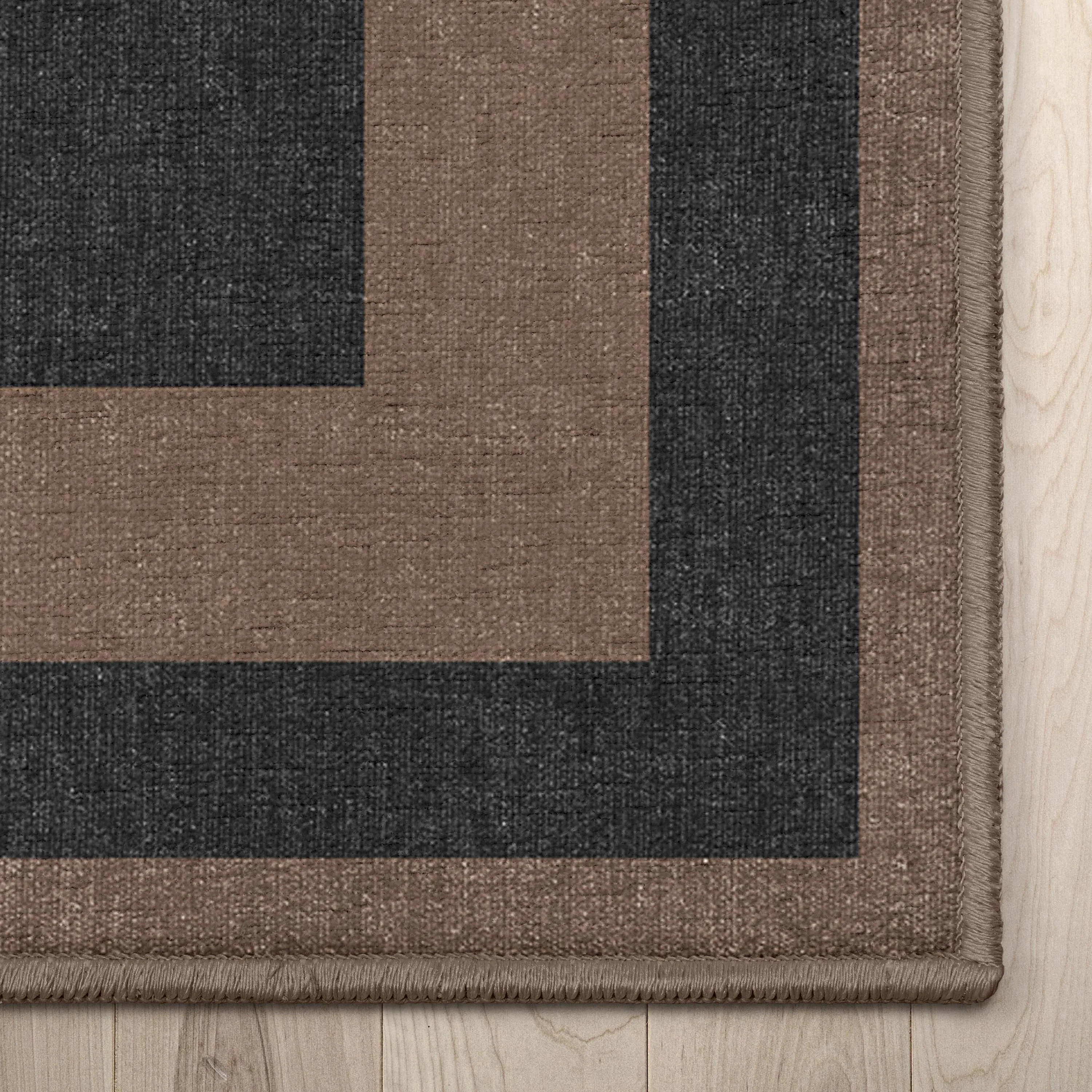 Well Woven Plain Border Flat-Weave Area Rug