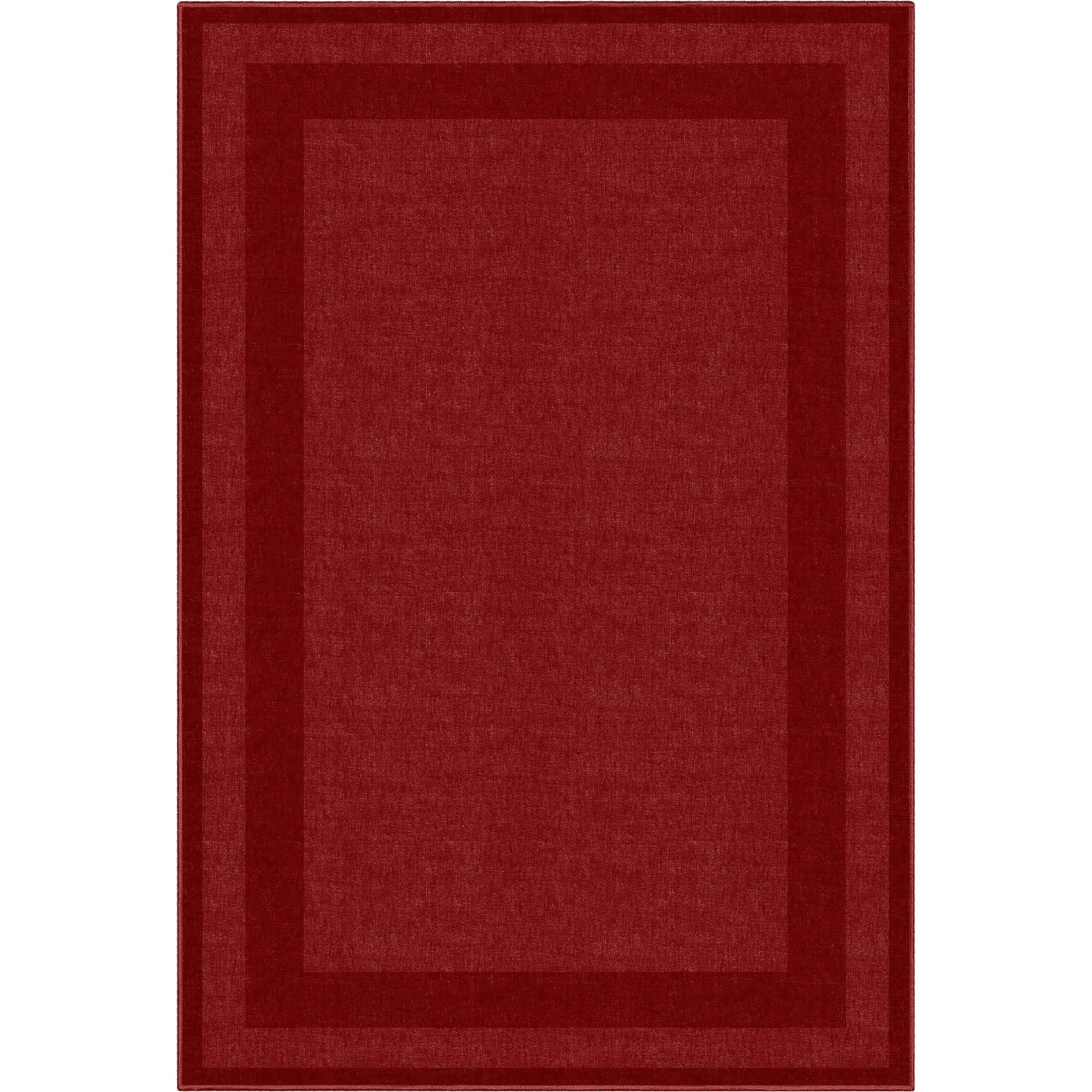 Well Woven Plain Border Flat-Weave Area Rug