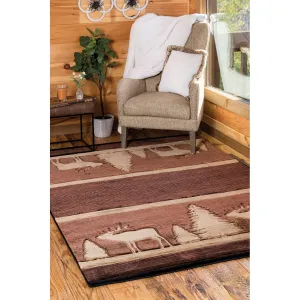 Westfield Home Graham Caves Cove Brown Hand-Carved Area Rug
