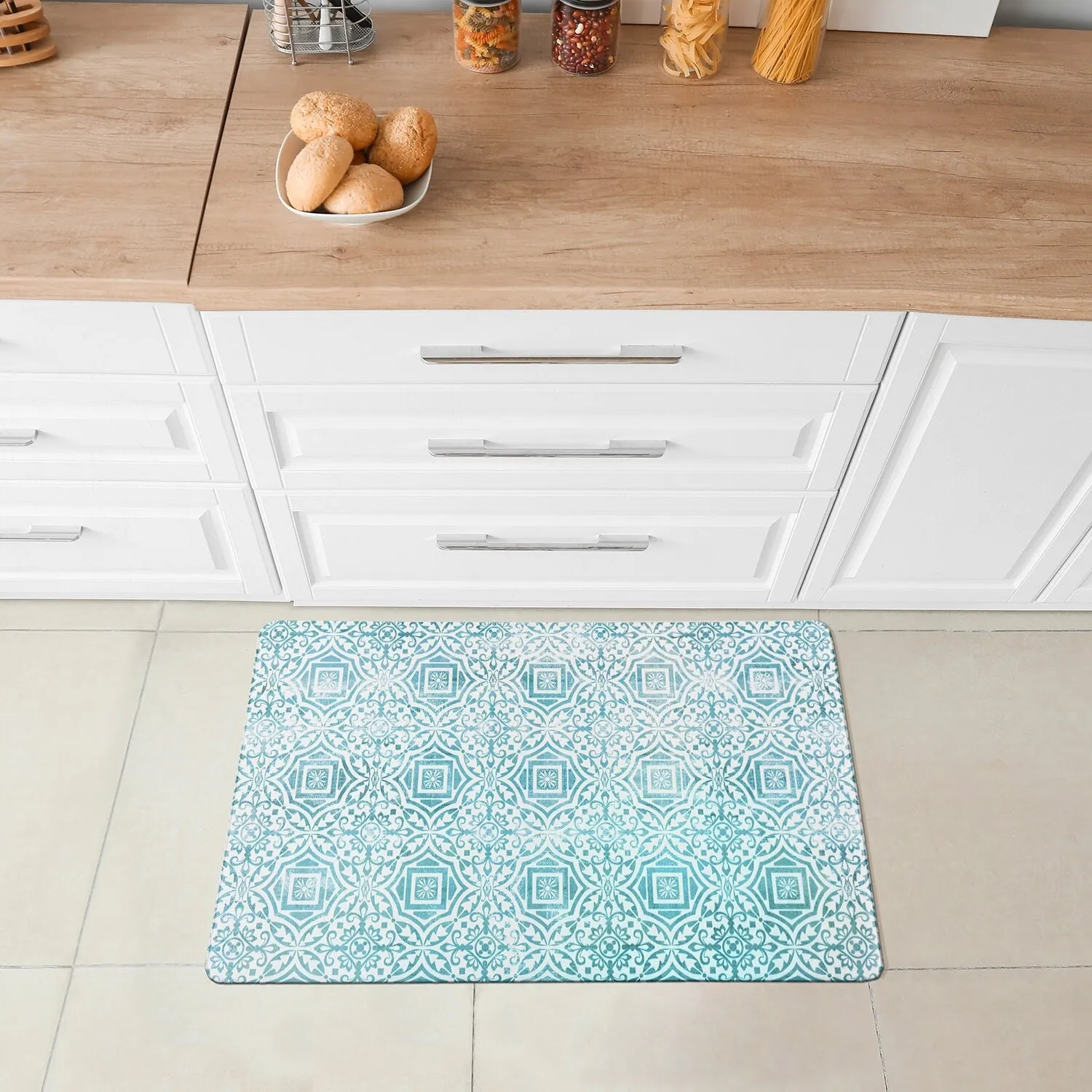 World Rug Gallery Boho Tile Anti-Fatigue Standing Mat