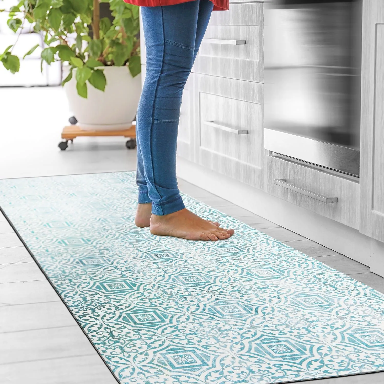 World Rug Gallery Boho Tile Anti-Fatigue Standing Mat