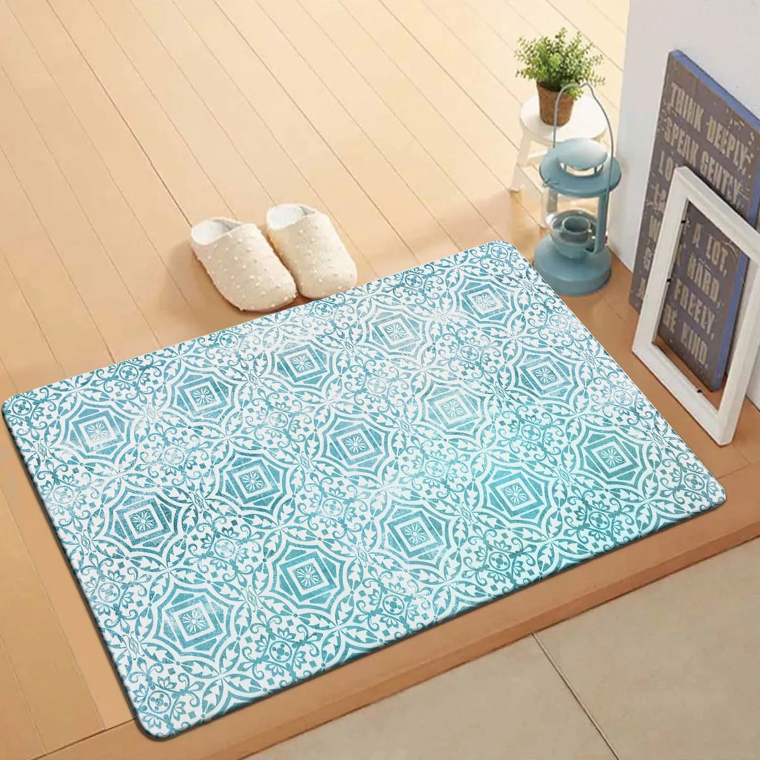 World Rug Gallery Boho Tile Anti-Fatigue Standing Mat