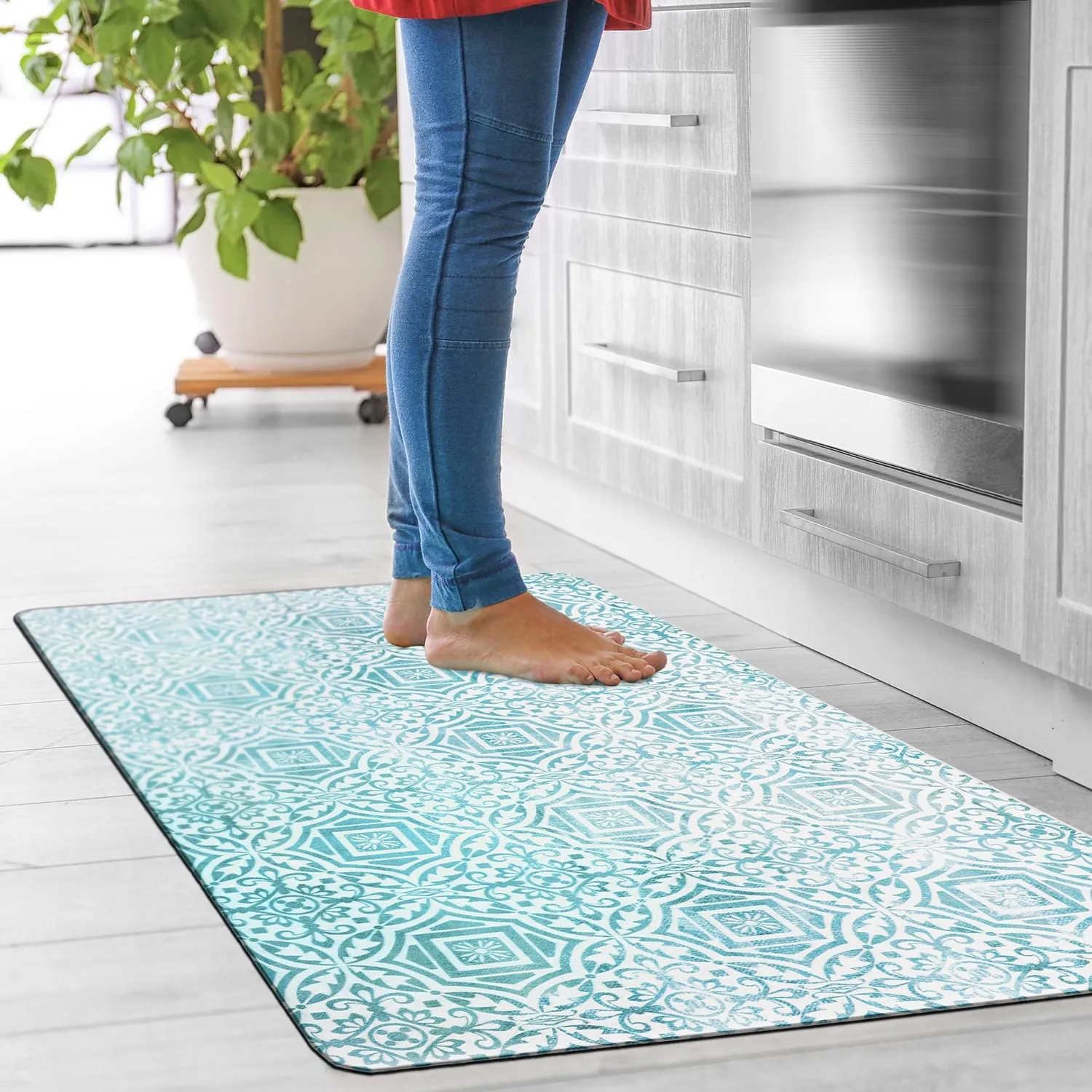 World Rug Gallery Boho Tile Anti-Fatigue Standing Mat