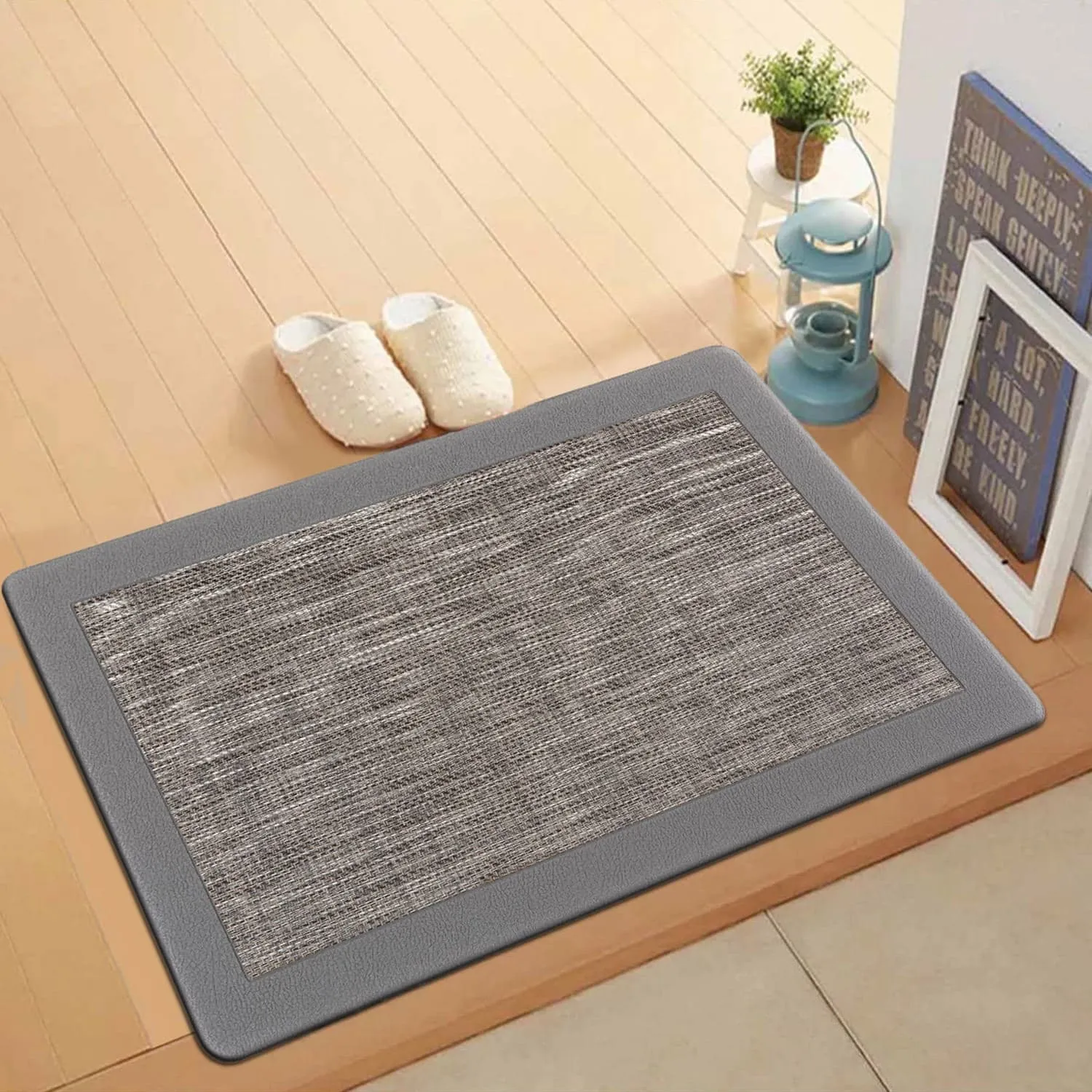 World Rug Gallery Border Textline Anti-Fatigue Standing Mat