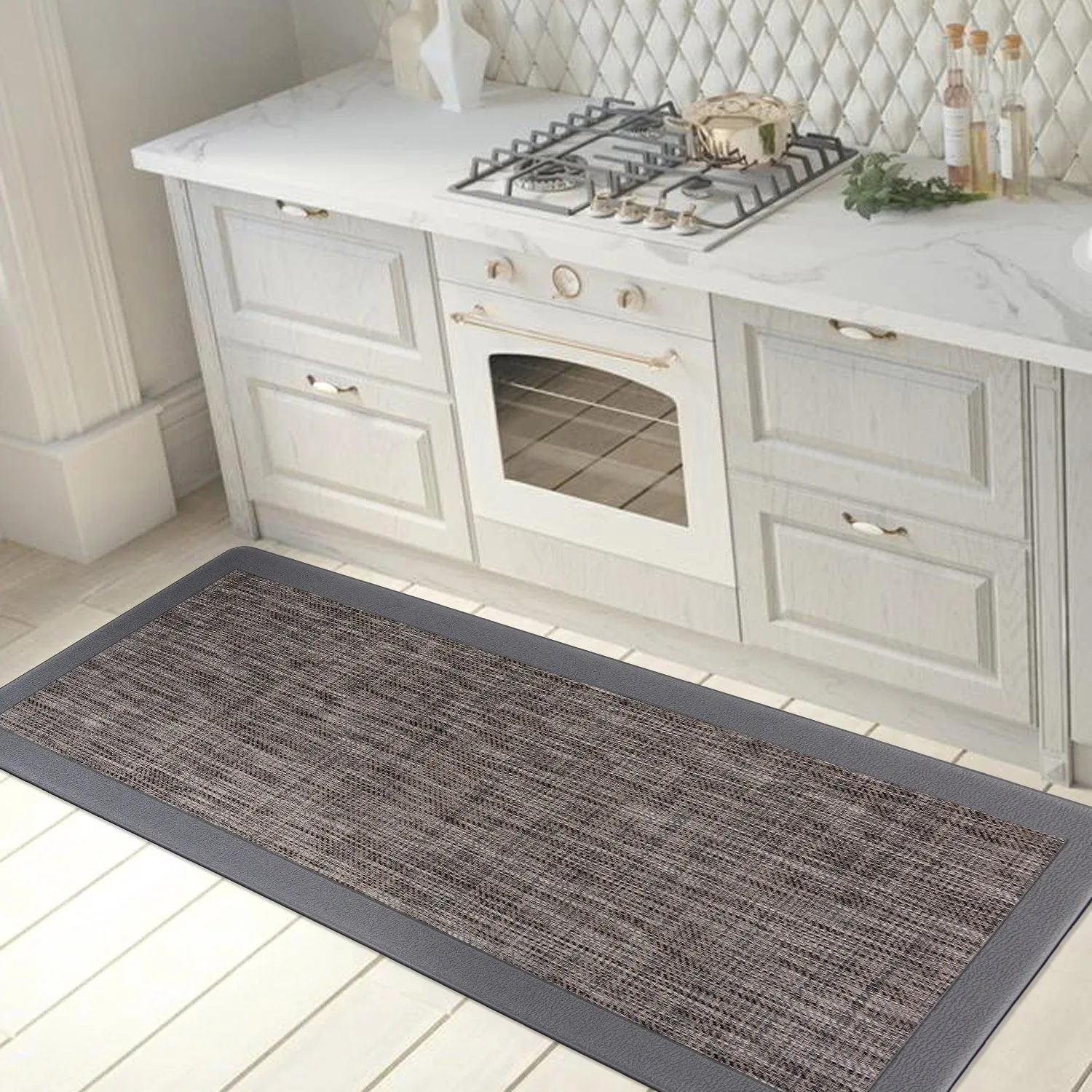 World Rug Gallery Border Textline Anti-Fatigue Standing Mat