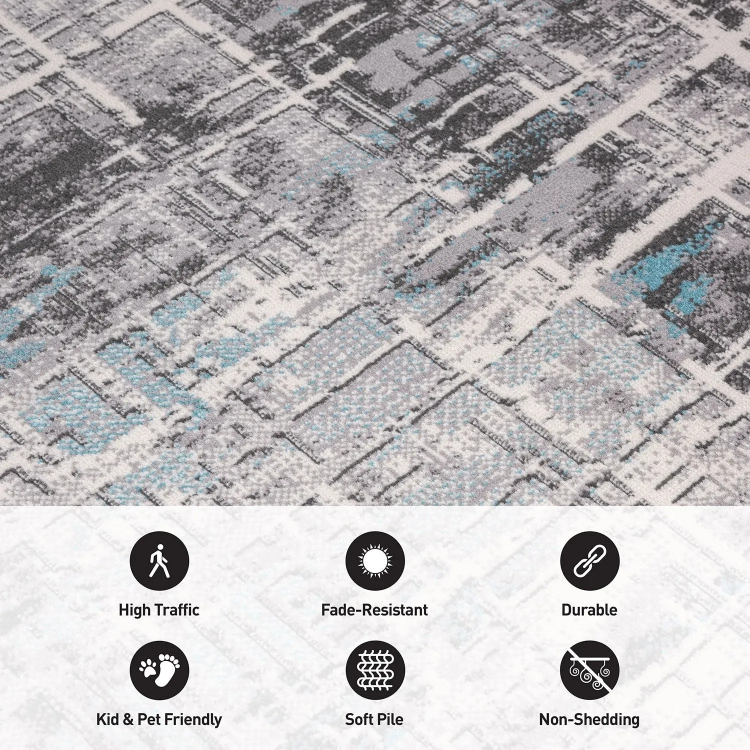World Rug Gallery Distressed Abstract Area Rug