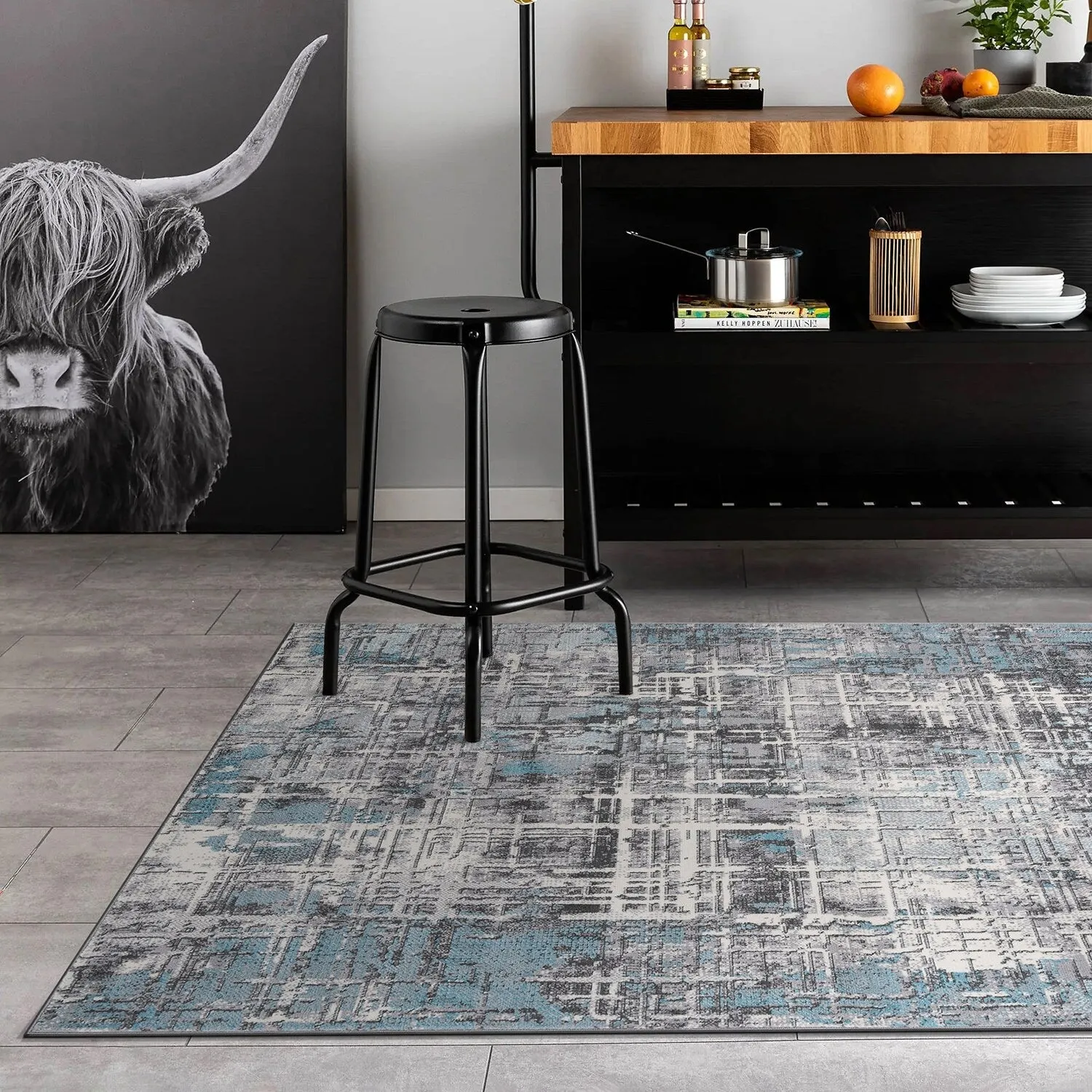 World Rug Gallery Distressed Abstract Area Rug