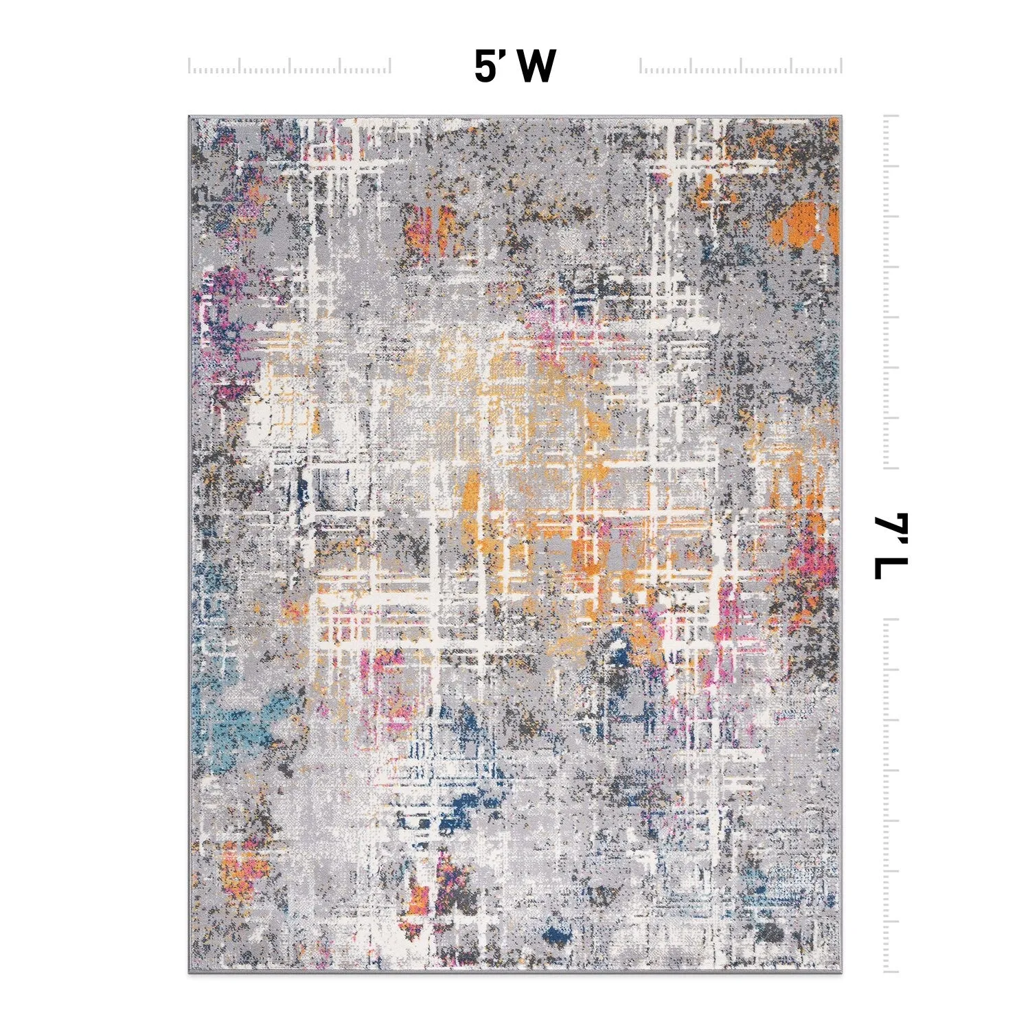 World Rug Gallery Distressed Abstract Area Rug