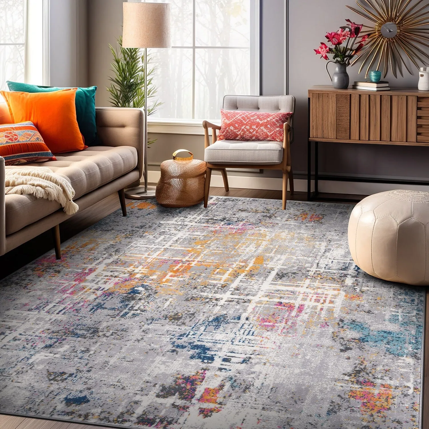 World Rug Gallery Distressed Abstract Area Rug