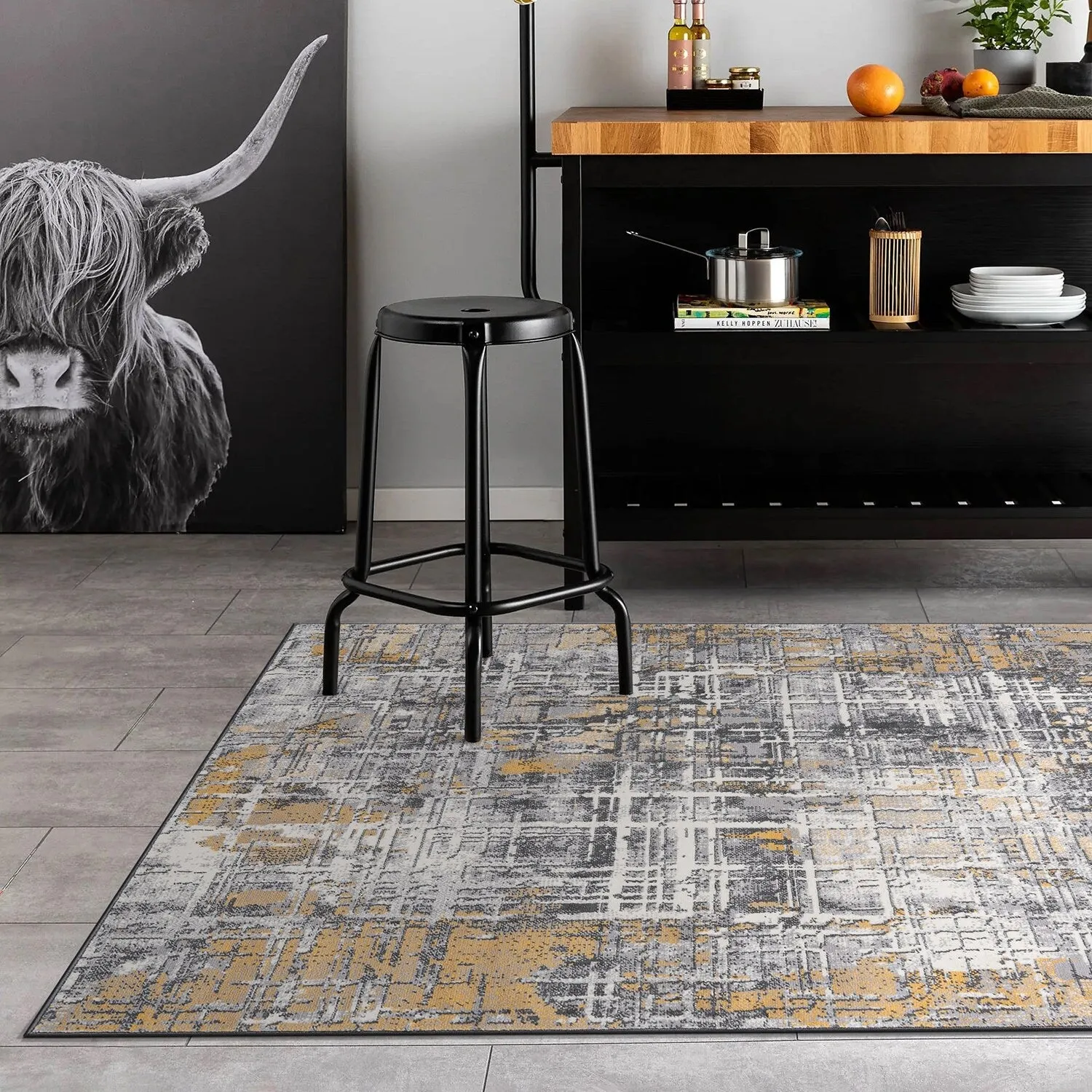 World Rug Gallery Distressed Abstract Area Rug