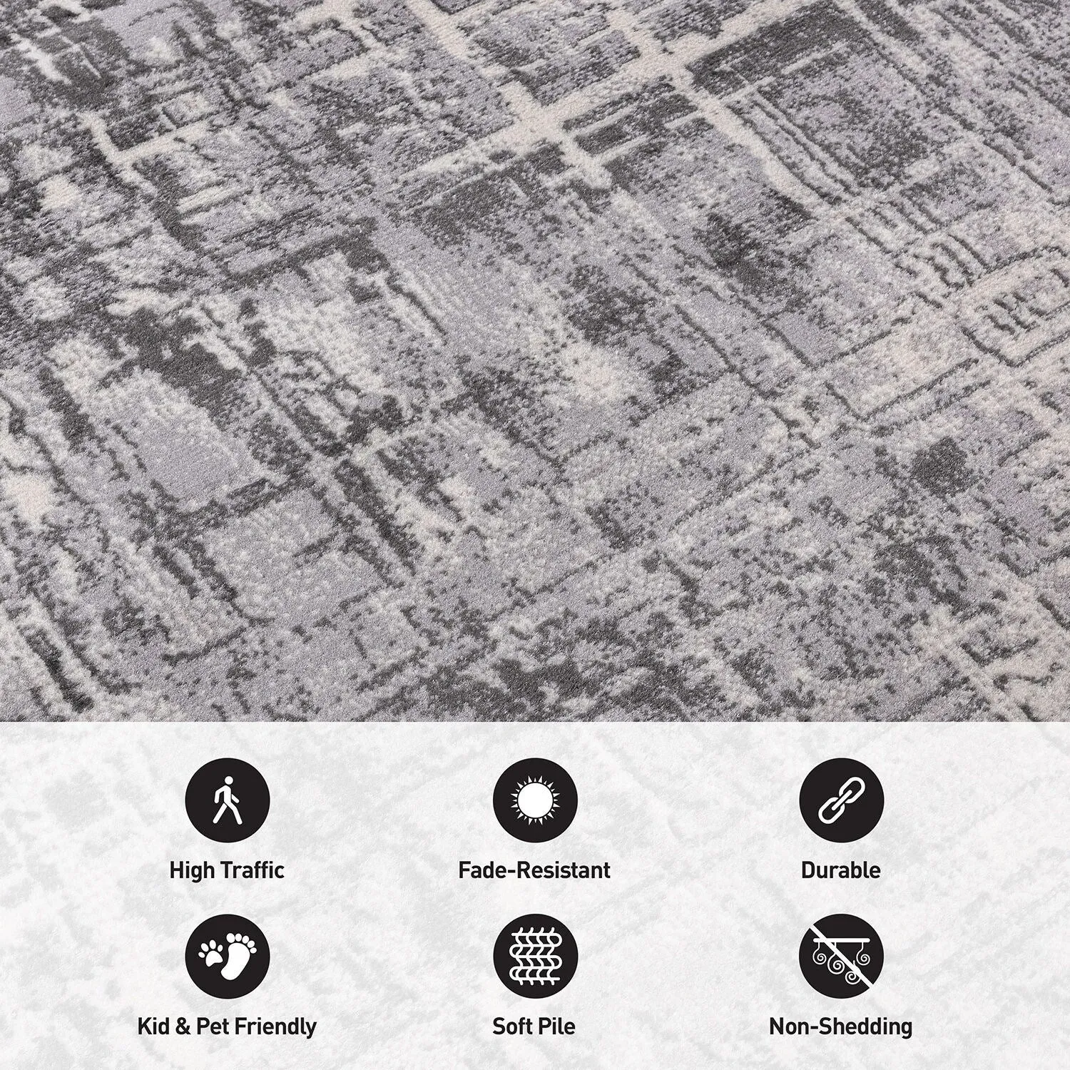 World Rug Gallery Distressed Abstract Area Rug
