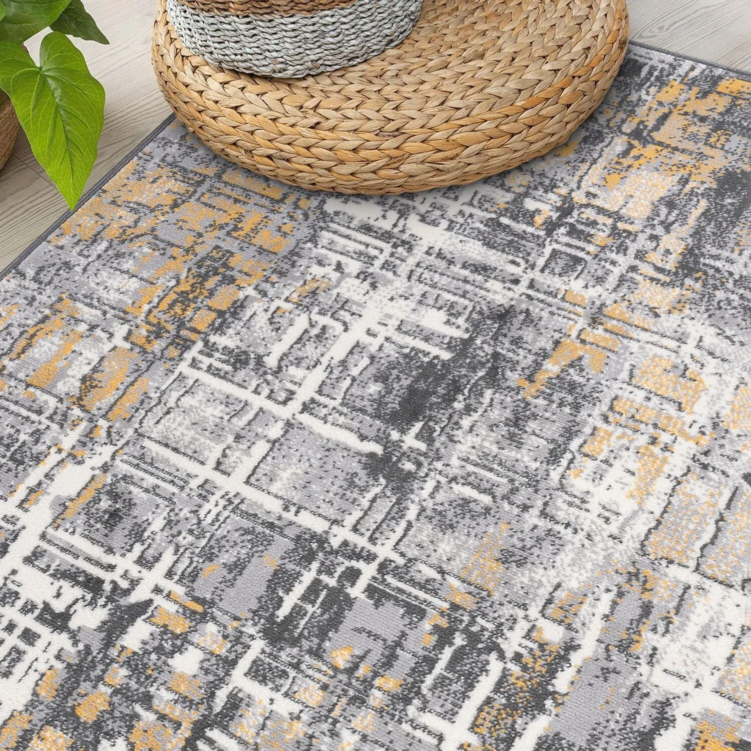World Rug Gallery Distressed Abstract Area Rug