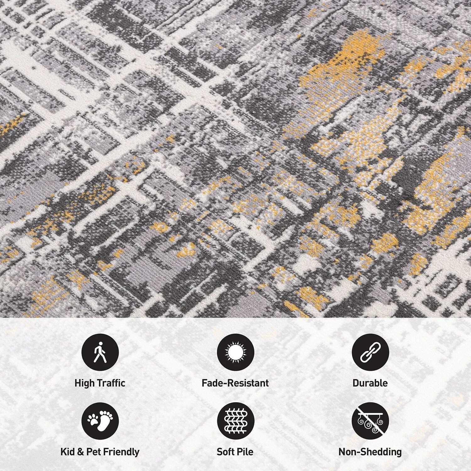 World Rug Gallery Distressed Abstract Area Rug