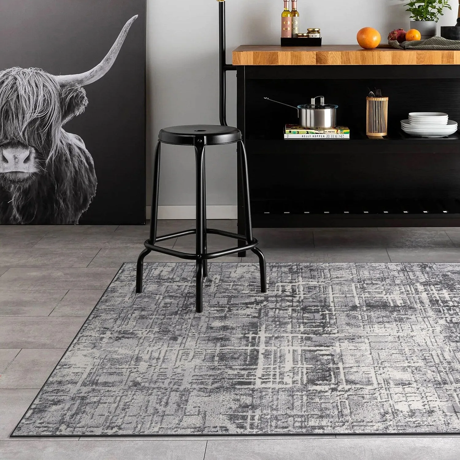 World Rug Gallery Distressed Abstract Area Rug