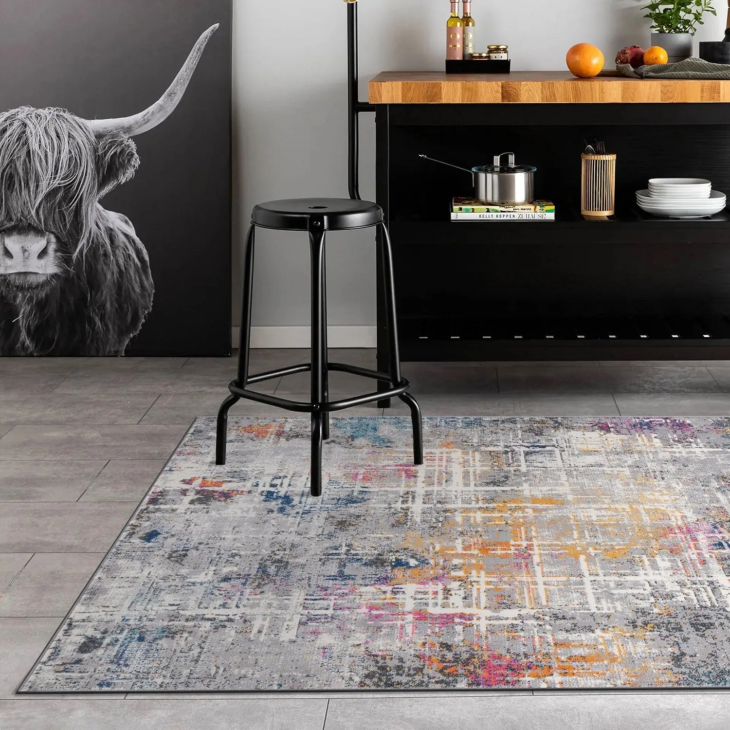 World Rug Gallery Distressed Abstract Area Rug