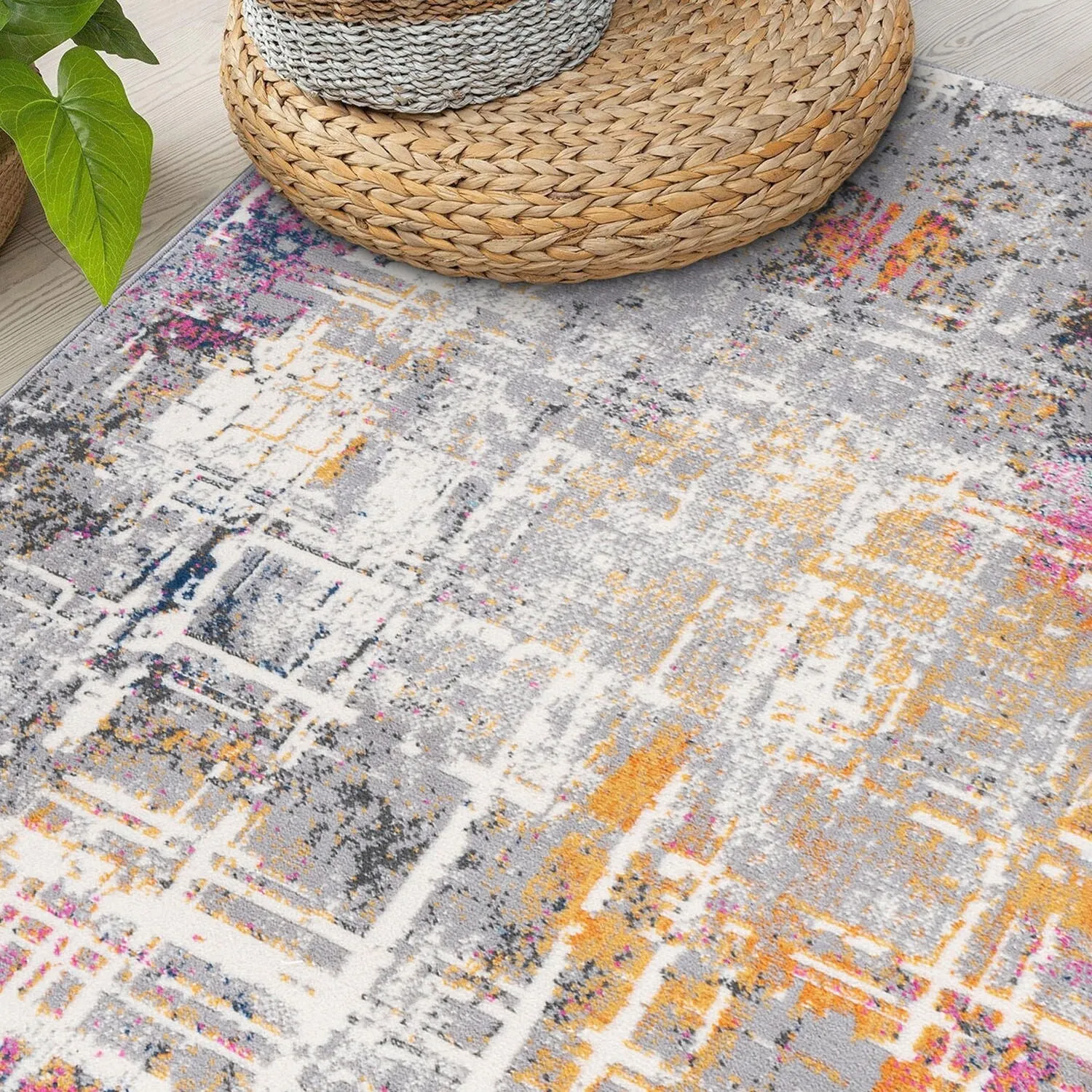 World Rug Gallery Distressed Abstract Area Rug