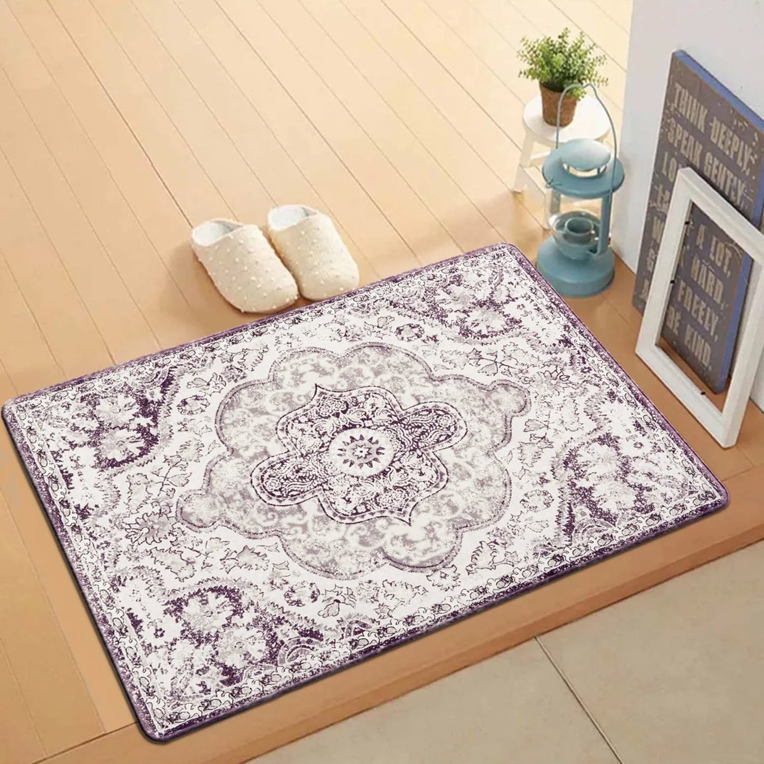 World Rug Gallery Distressed Bohemian Vintage Anti-fatigue Standing Mat