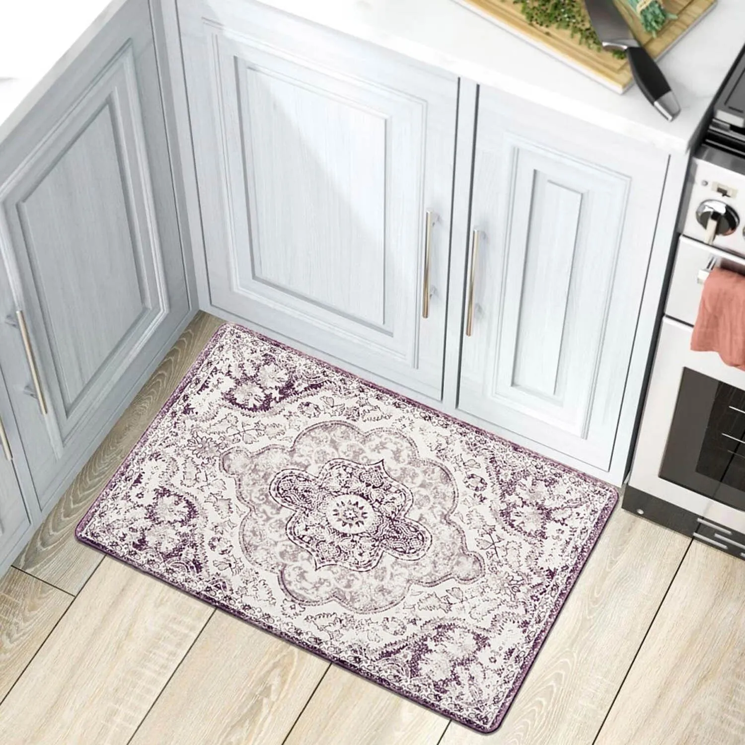 World Rug Gallery Distressed Bohemian Vintage Anti-fatigue Standing Mat