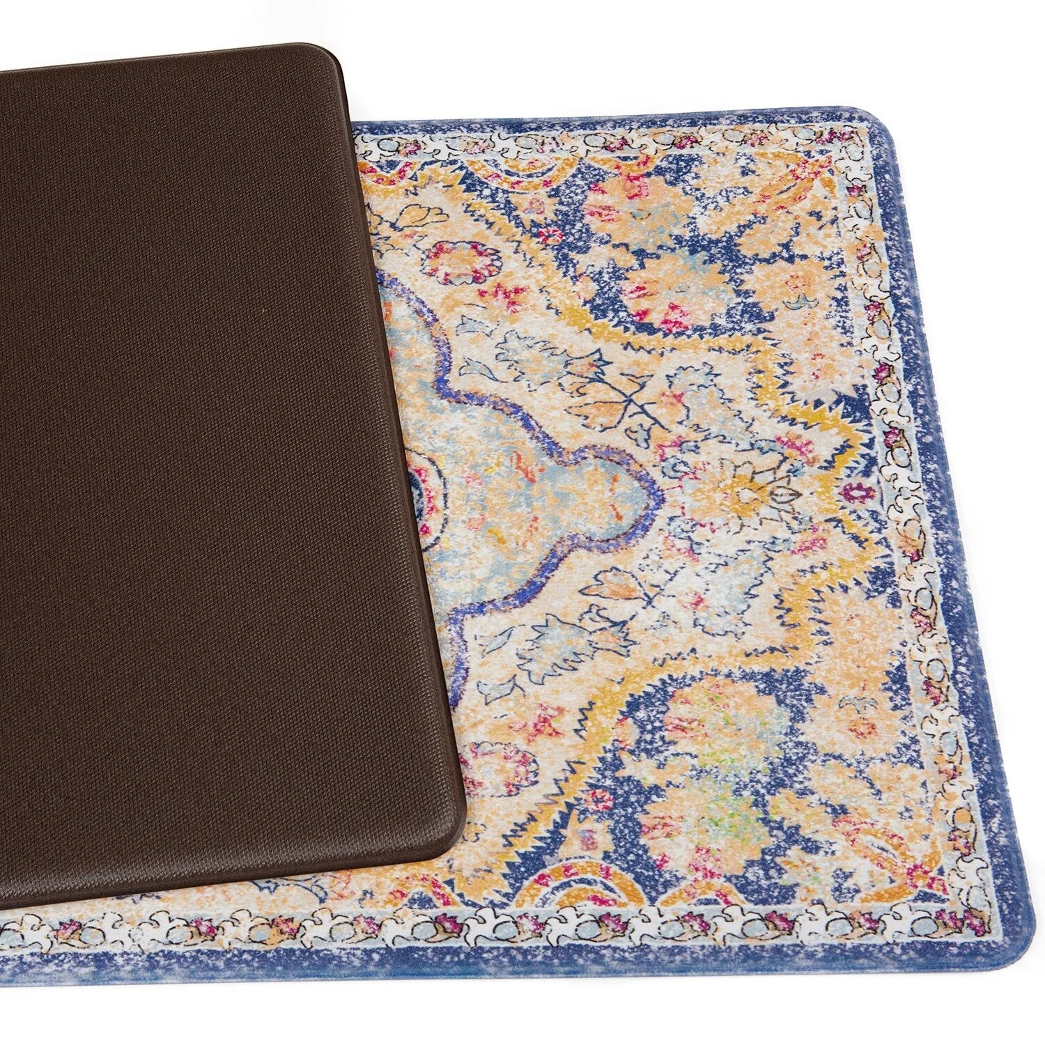World Rug Gallery Distressed Bohemian Vintage Anti-fatigue Standing Mat