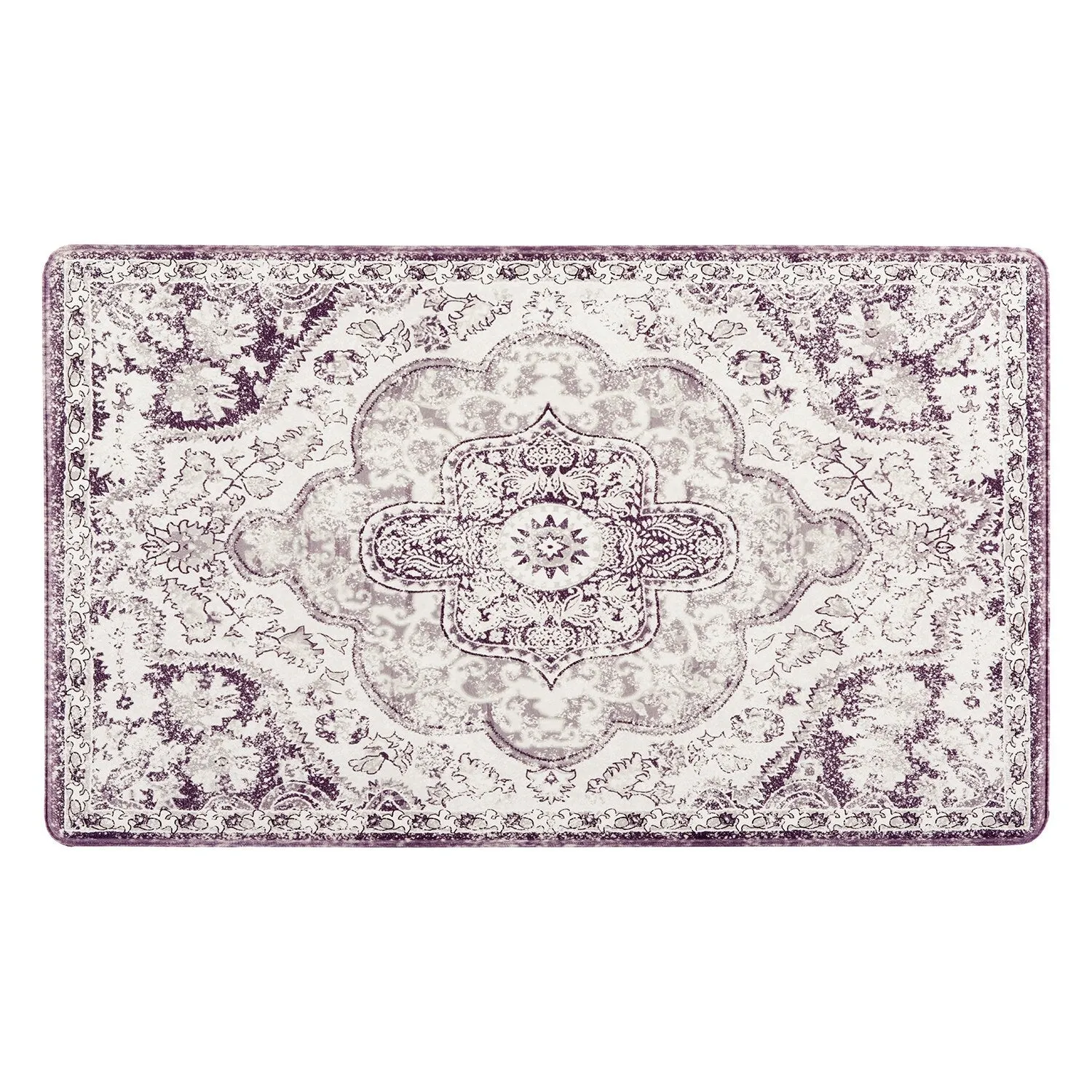 World Rug Gallery Distressed Bohemian Vintage Anti-fatigue Standing Mat