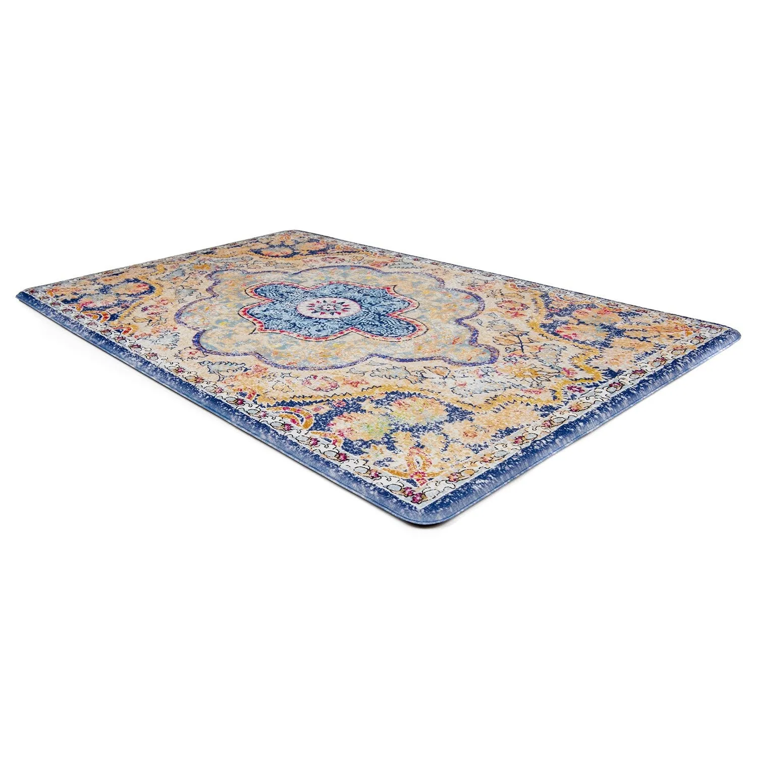 World Rug Gallery Distressed Bohemian Vintage Anti-fatigue Standing Mat