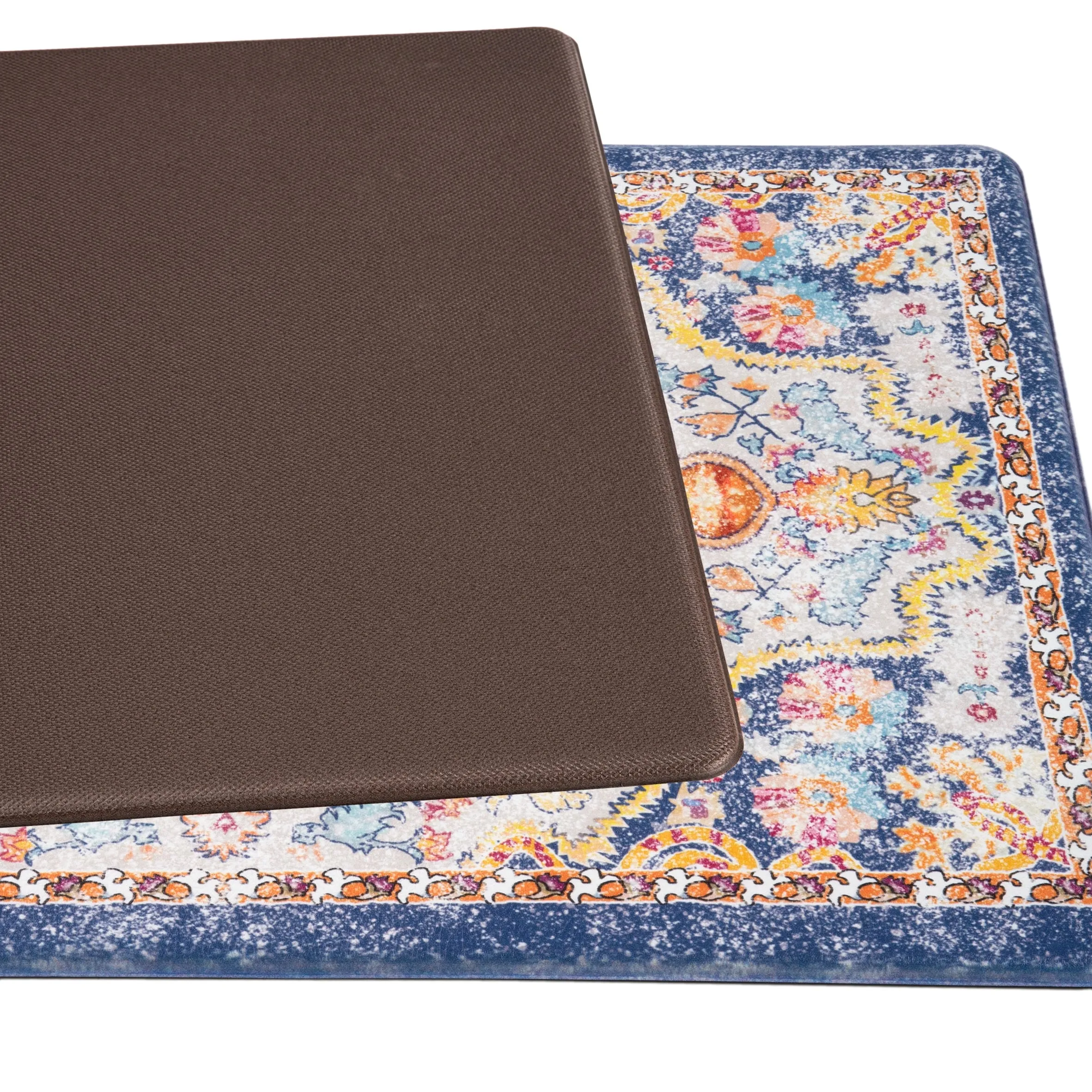 World Rug Gallery Distressed Bohemian Vintage Anti-fatigue Standing Mat