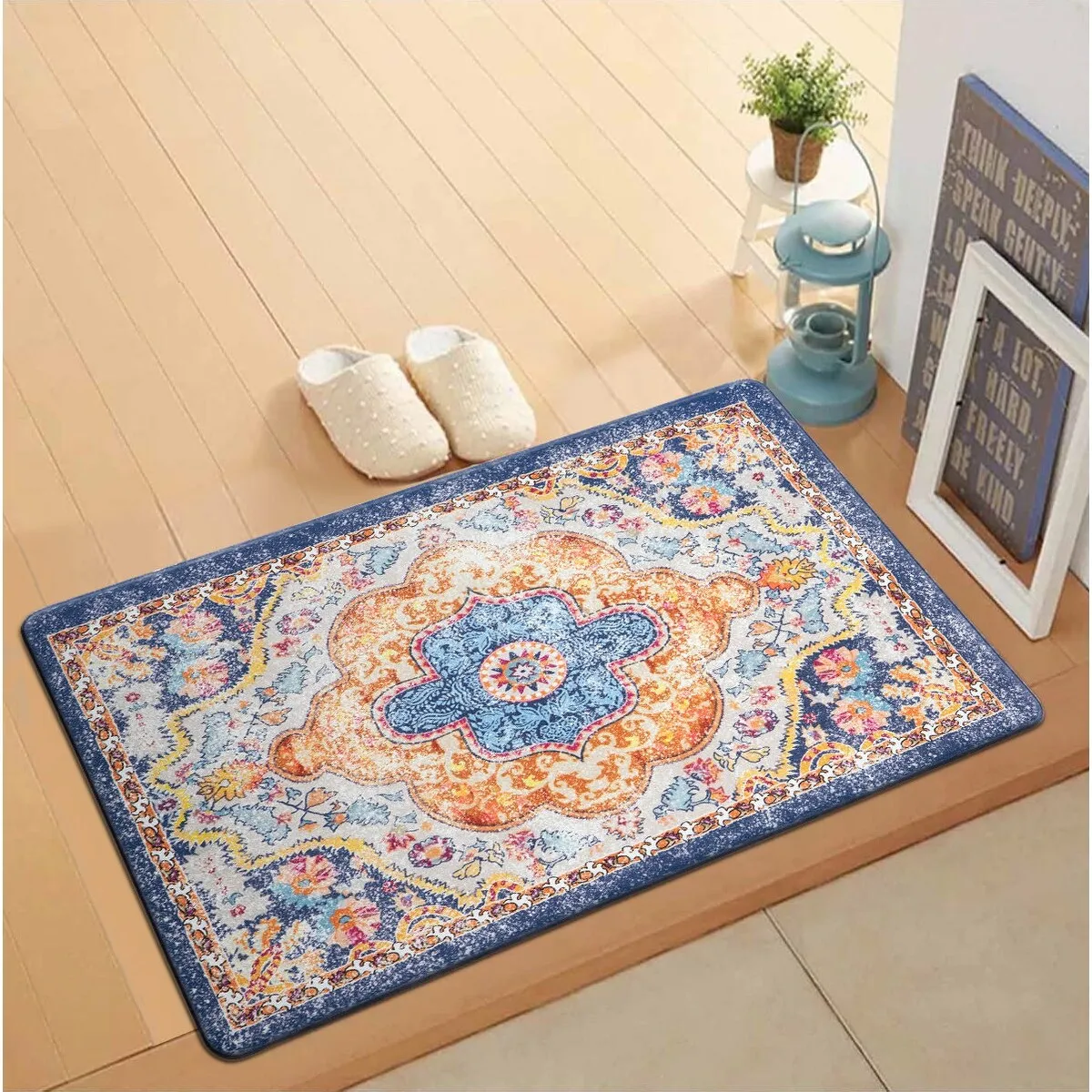 World Rug Gallery Distressed Bohemian Vintage Anti-fatigue Standing Mat