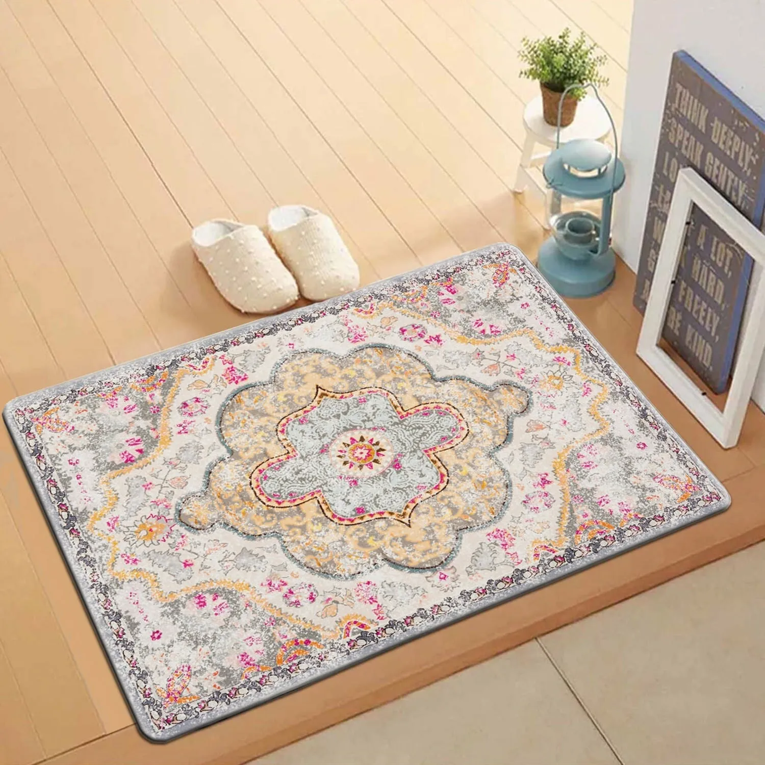 World Rug Gallery Distressed Bohemian Vintage Anti-fatigue Standing Mat