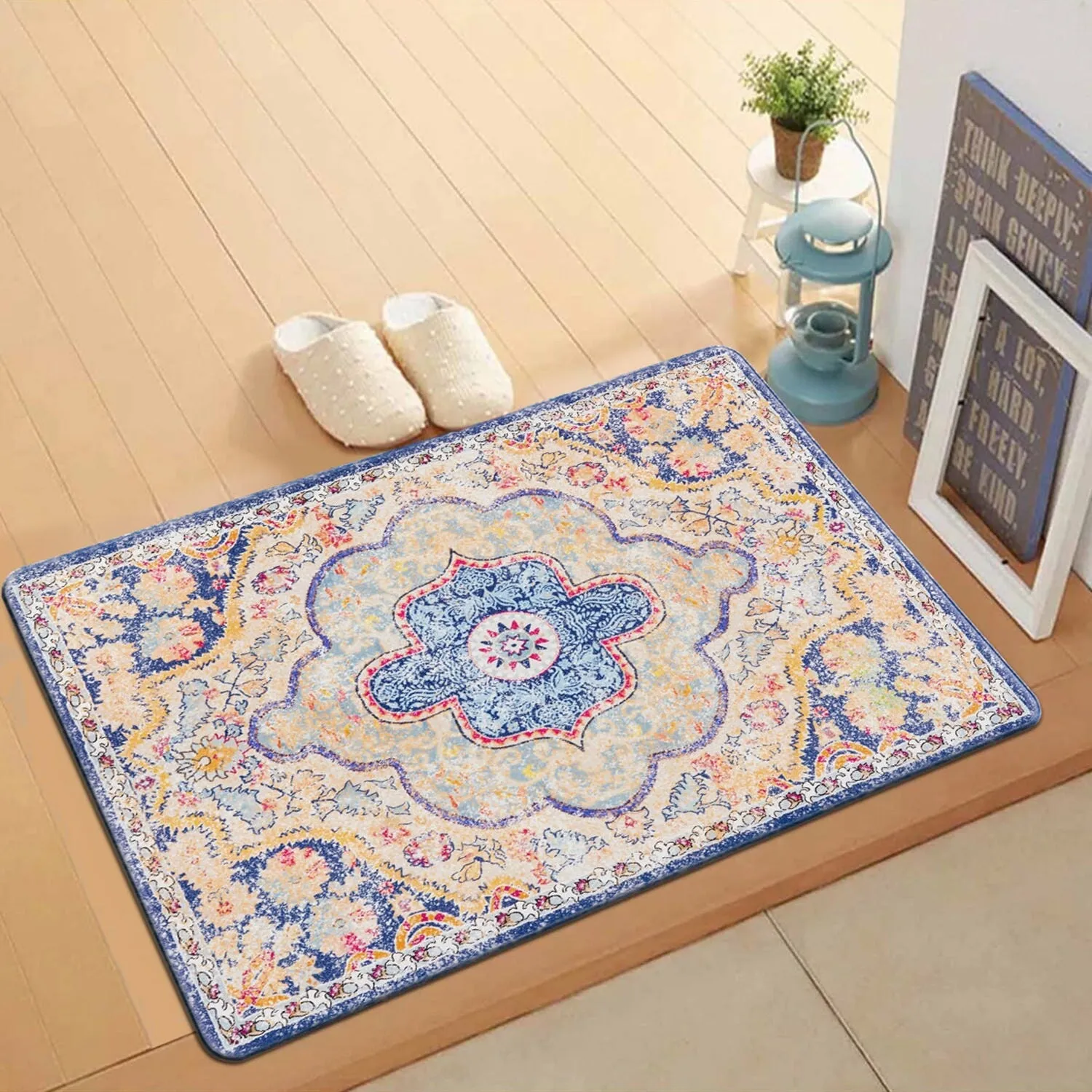 World Rug Gallery Distressed Bohemian Vintage Anti-fatigue Standing Mat