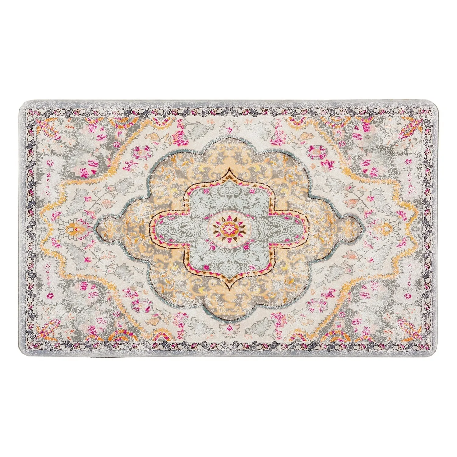 World Rug Gallery Distressed Bohemian Vintage Anti-fatigue Standing Mat