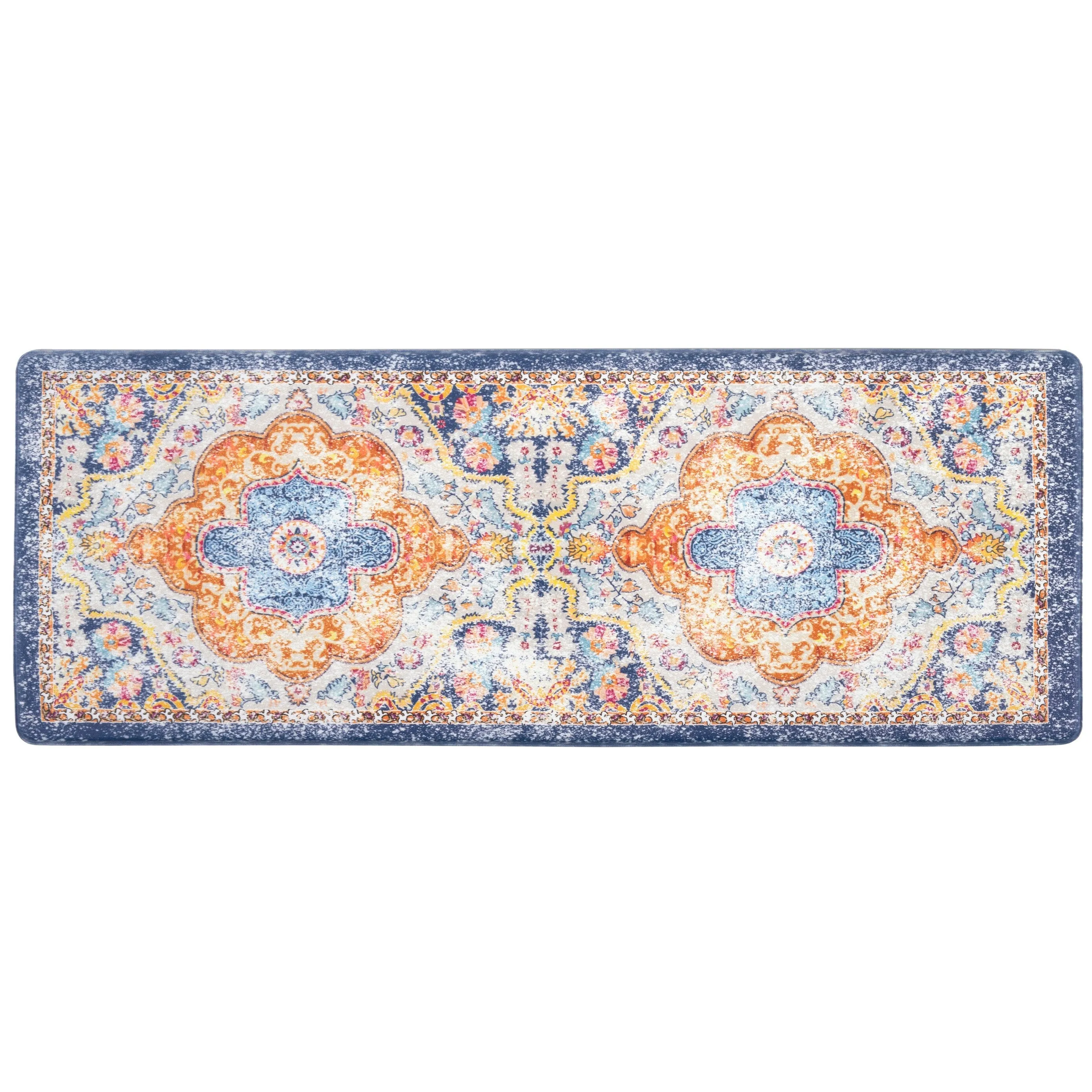 World Rug Gallery Distressed Bohemian Vintage Anti-fatigue Standing Mat