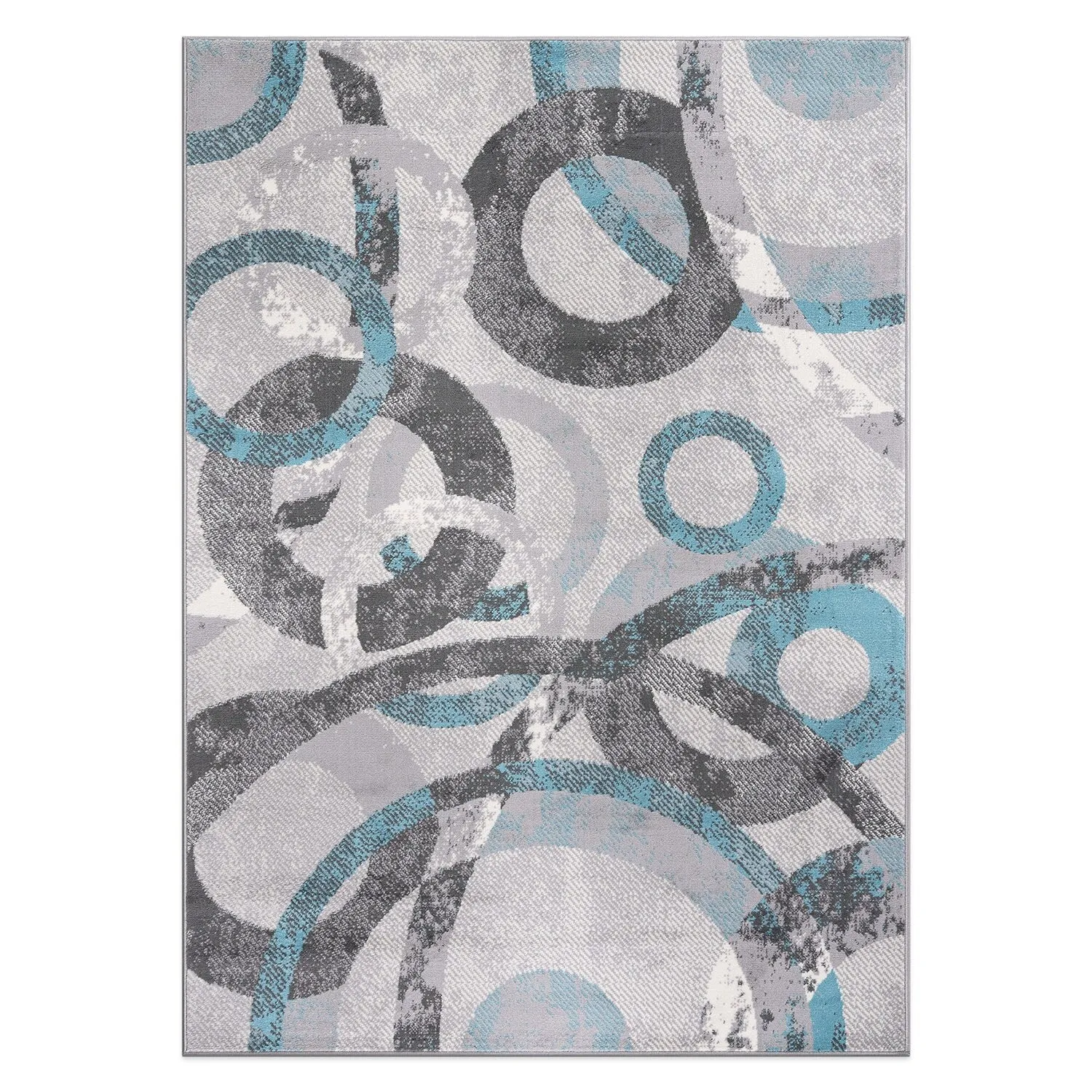 World Rug Gallery Distressed Modern Circles Area Rug